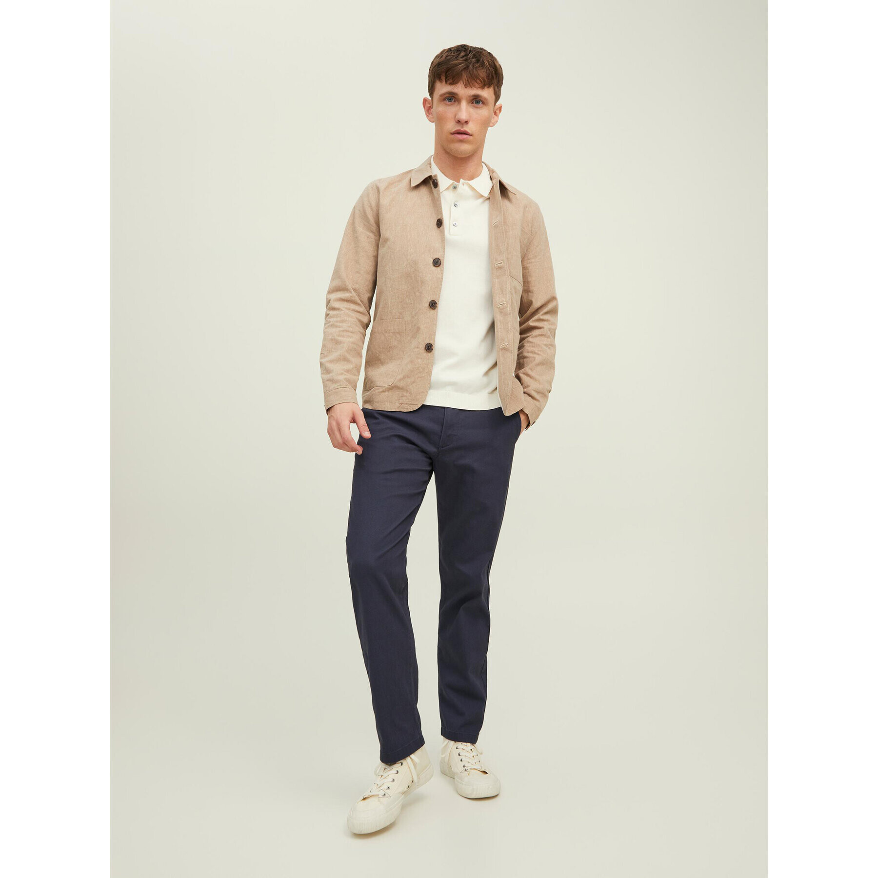 Jack&Jones Chino nohavice Kane 12212937 Tmavomodrá Relaxed Fit - Pepit.sk