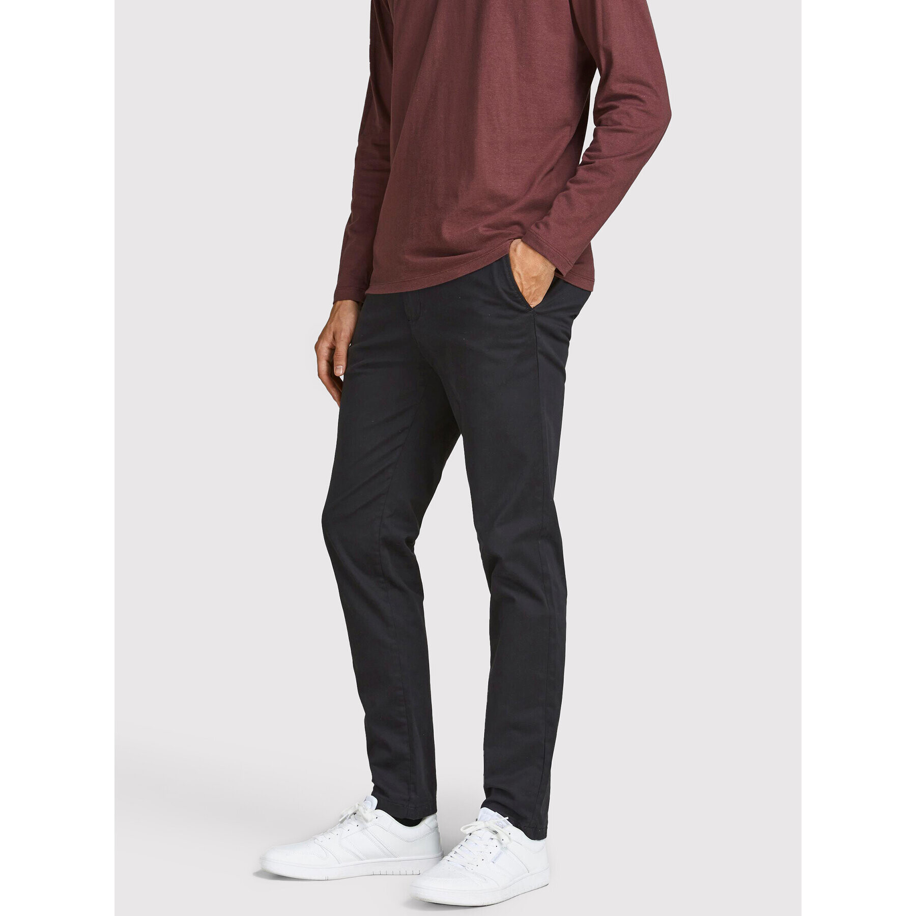 Jack&Jones Chino nohavice Marco 12150158 Čierna Slim Fit - Pepit.sk