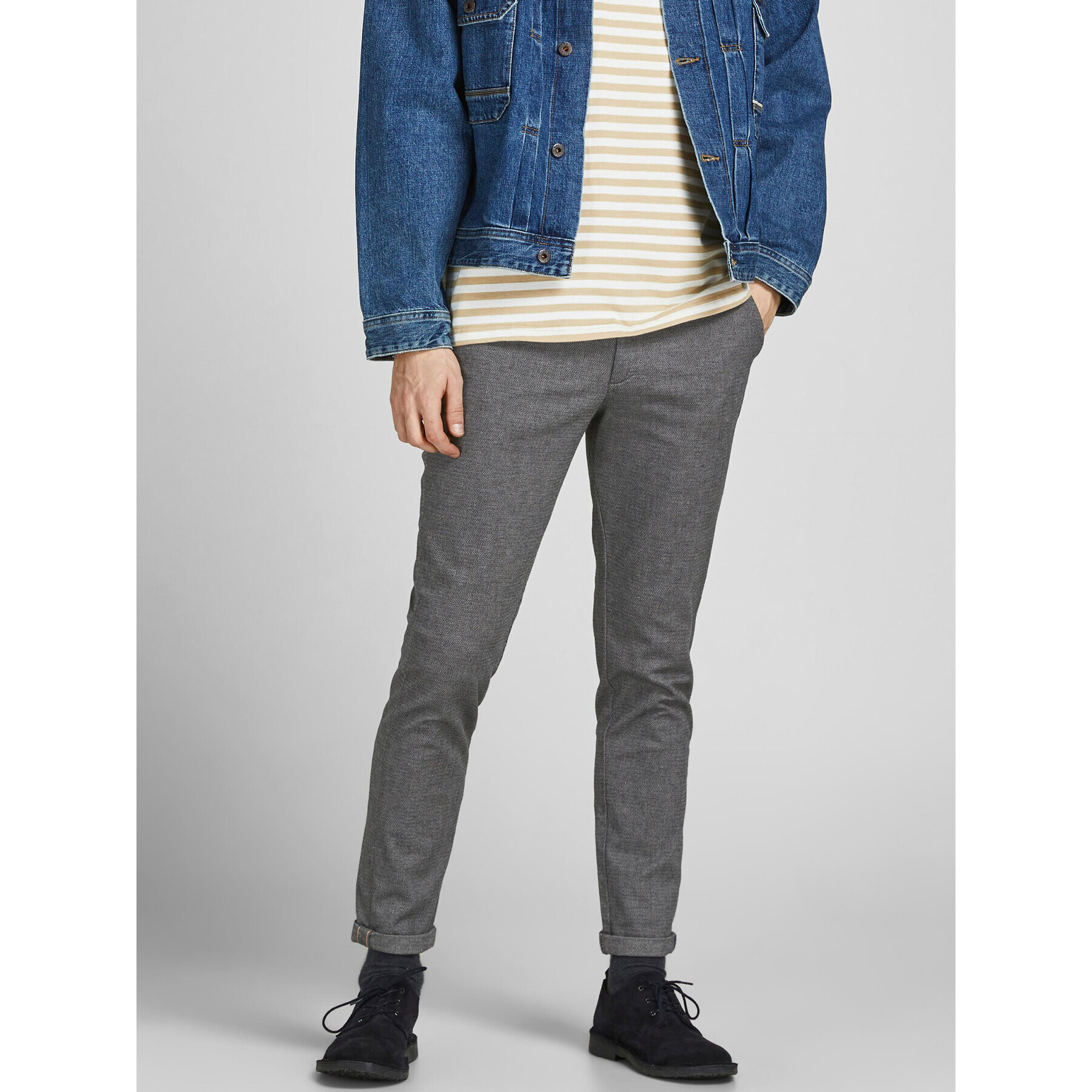 Jack&Jones Chino nohavice Marco 12206198 Sivá Slim Fit - Pepit.sk