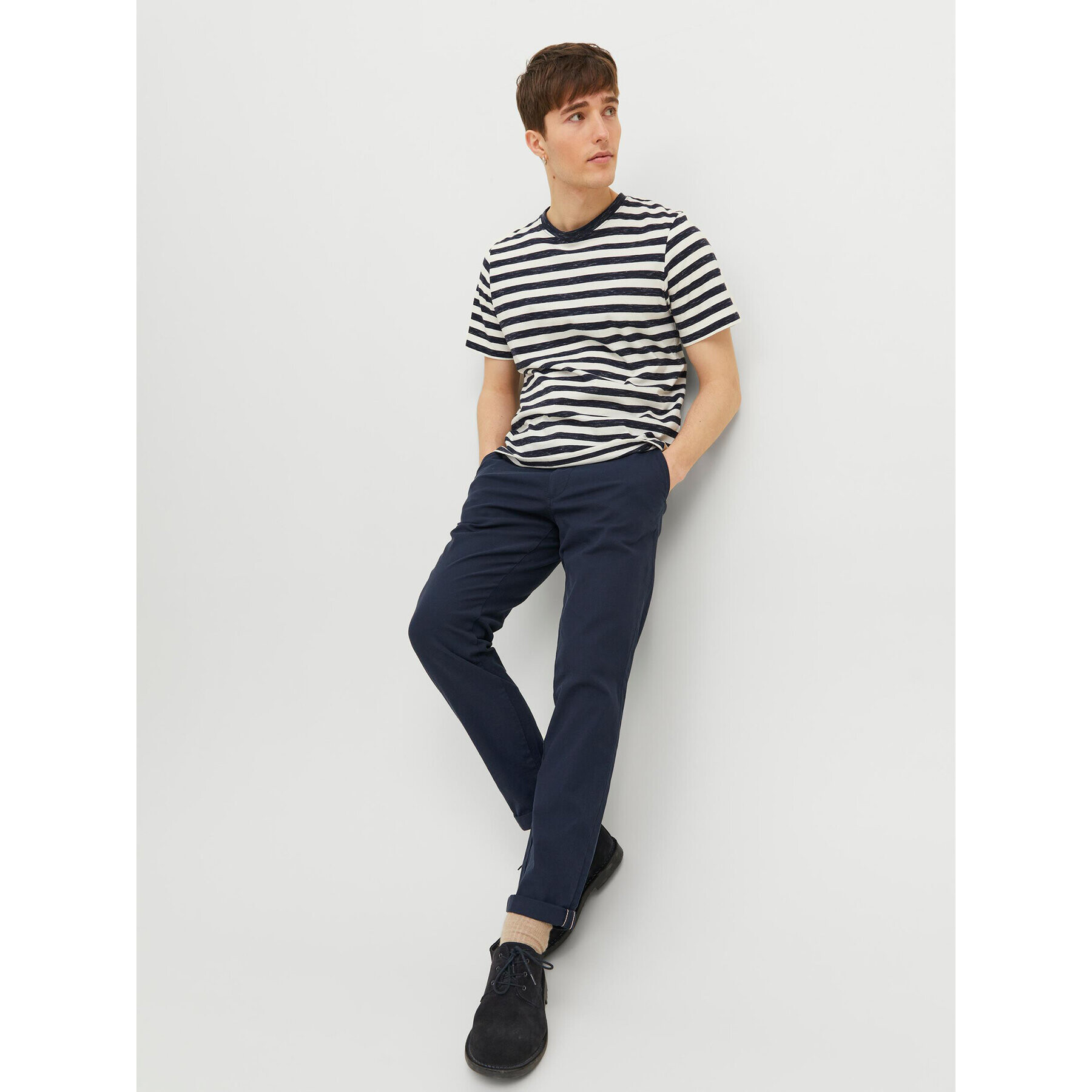 Jack&Jones Chino nohavice Marco 12206198 Tmavomodrá Slim Fit - Pepit.sk