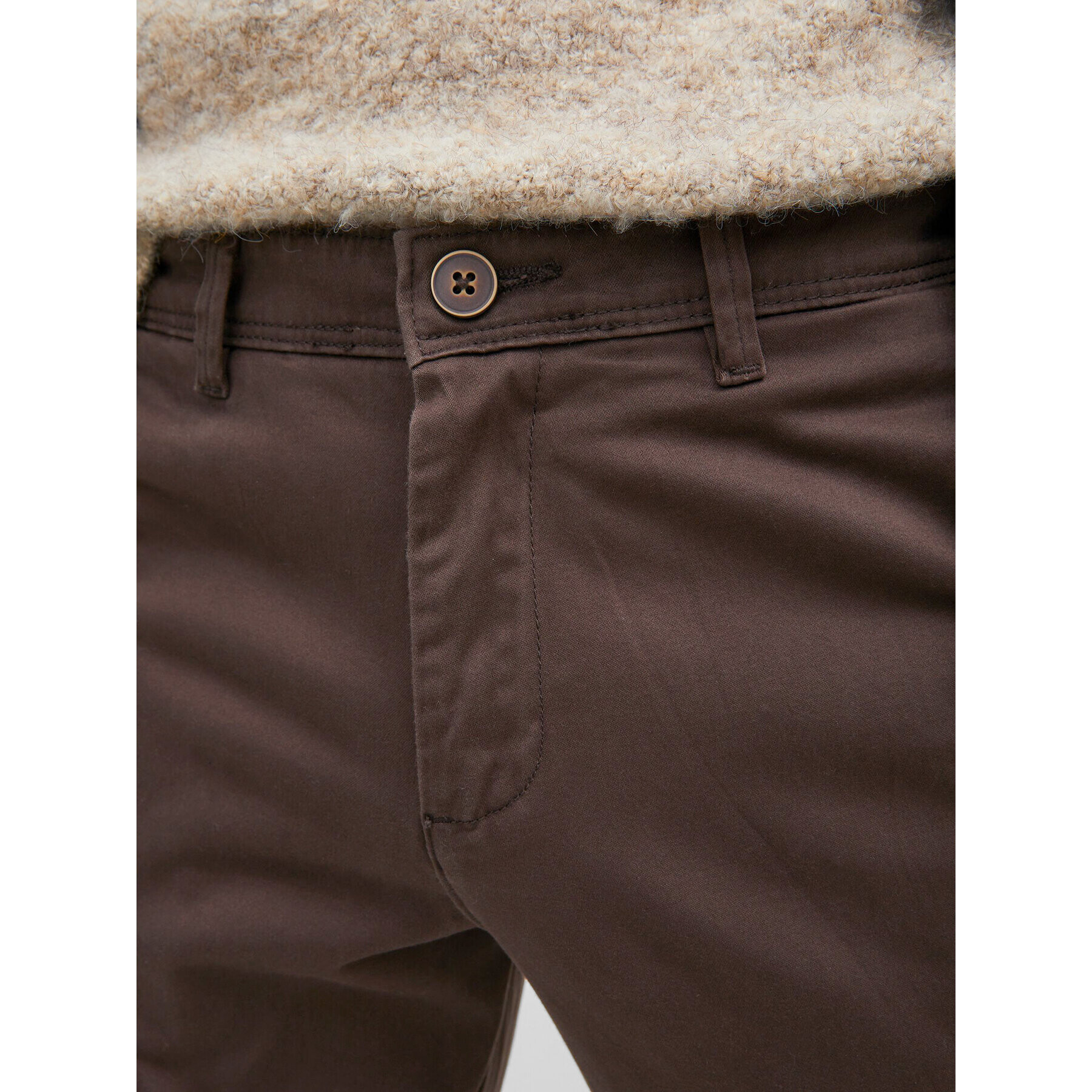 Jack&Jones Chino nohavice Marco 12212136 Hnedá Slim Fit - Pepit.sk