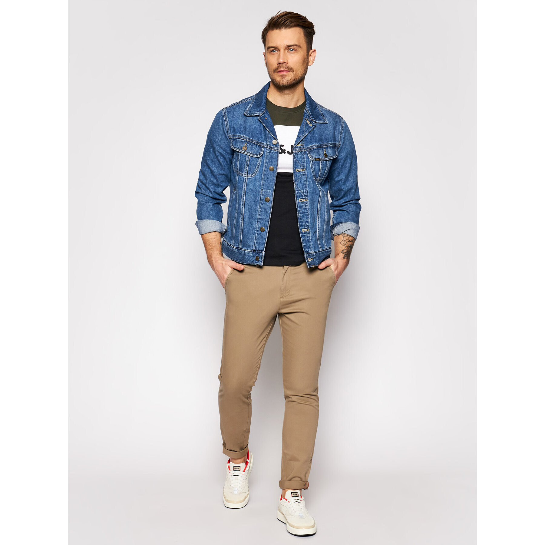 Jack&Jones Chino nohavice Marco Bowie 12150160 Béžová Slim Fit - Pepit.sk