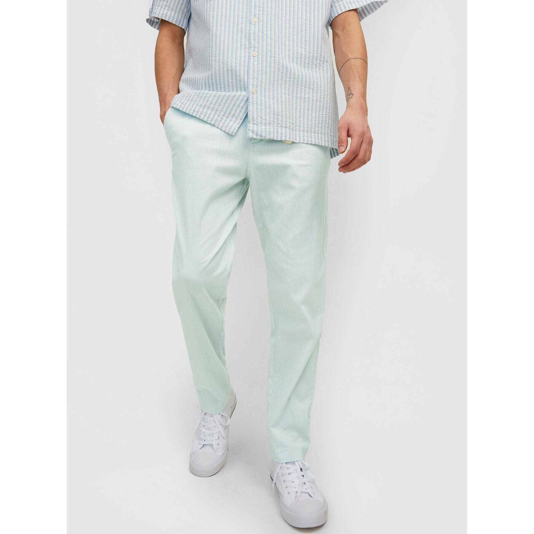 Jack&Jones Chino nohavice Stace 12210134 Zelená Relaxed Fit - Pepit.sk