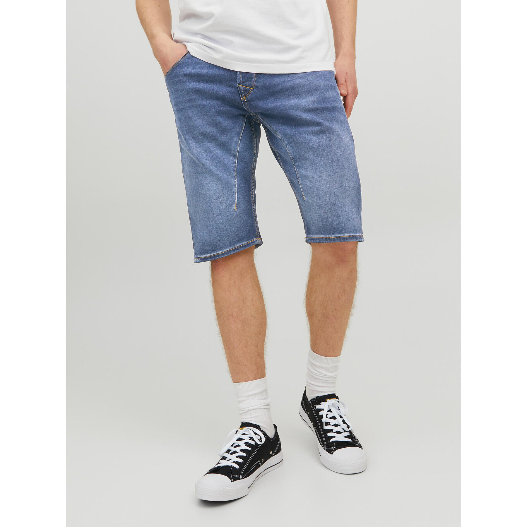 Jack&Jones Džínsové šortky Cale 12223993 Tmavomodrá Regular Fit - Pepit.sk