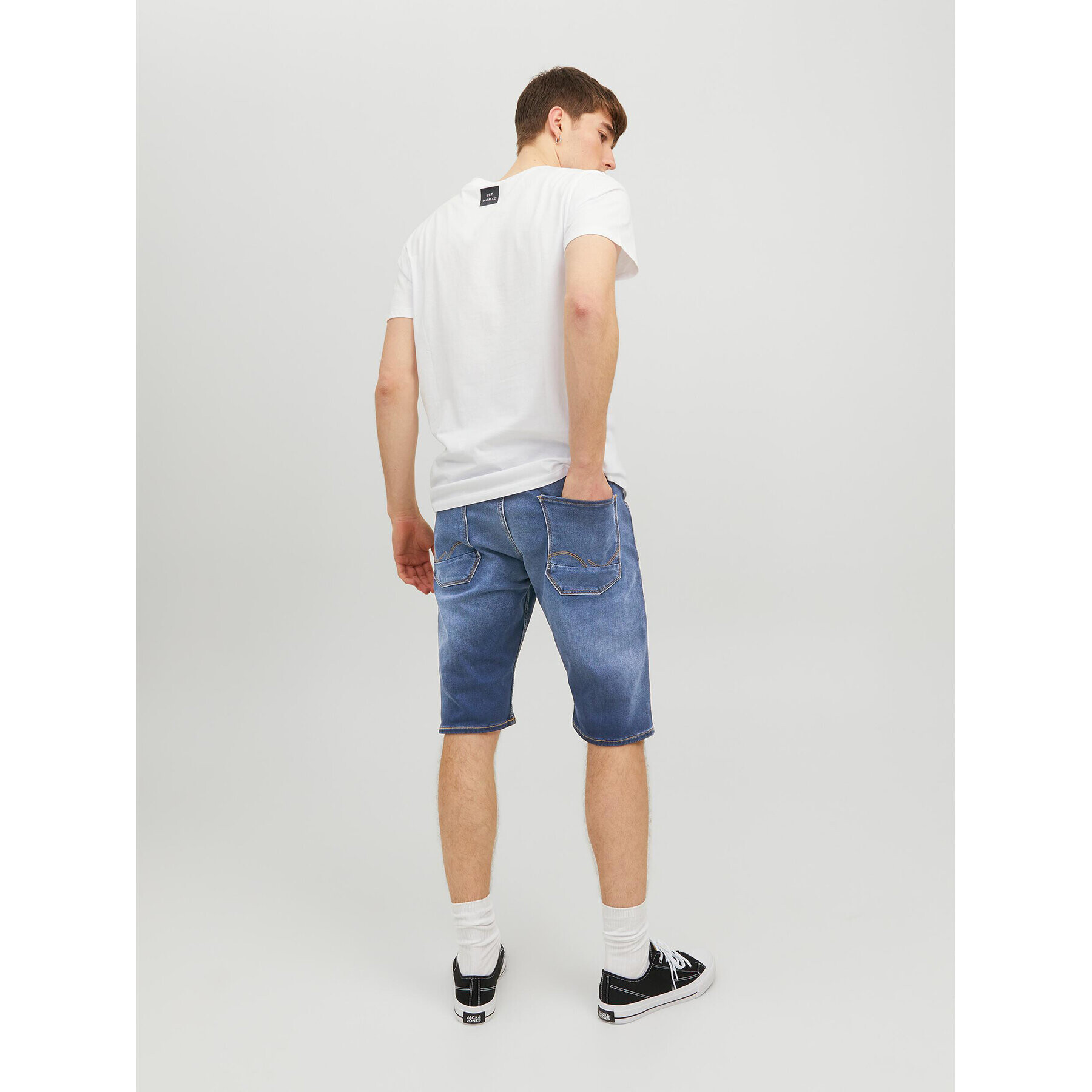 Jack&Jones Džínsové šortky Cale 12223993 Tmavomodrá Regular Fit - Pepit.sk