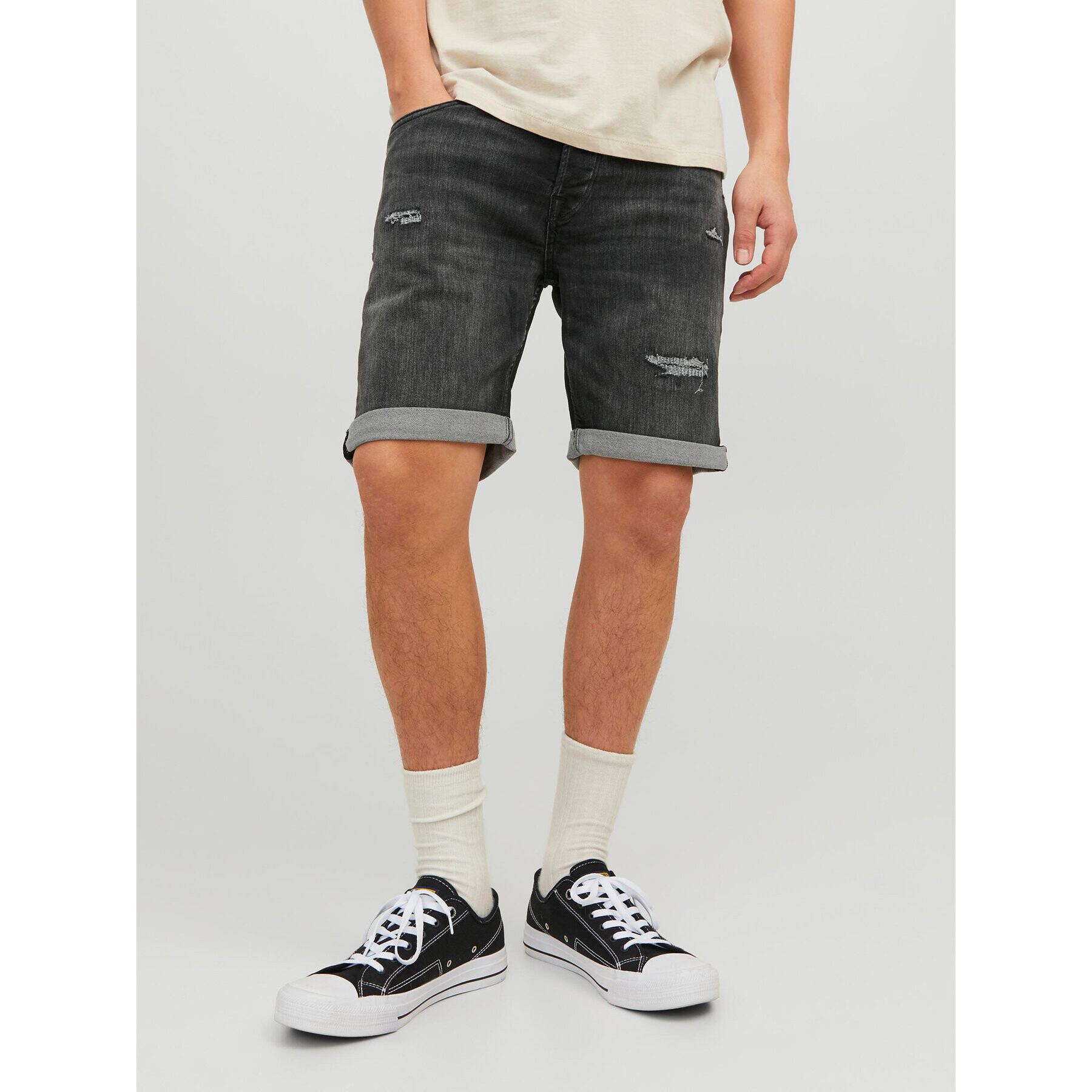 Jack&Jones Džínsové šortky Rick 12224129 Čierna Regular Fit - Pepit.sk