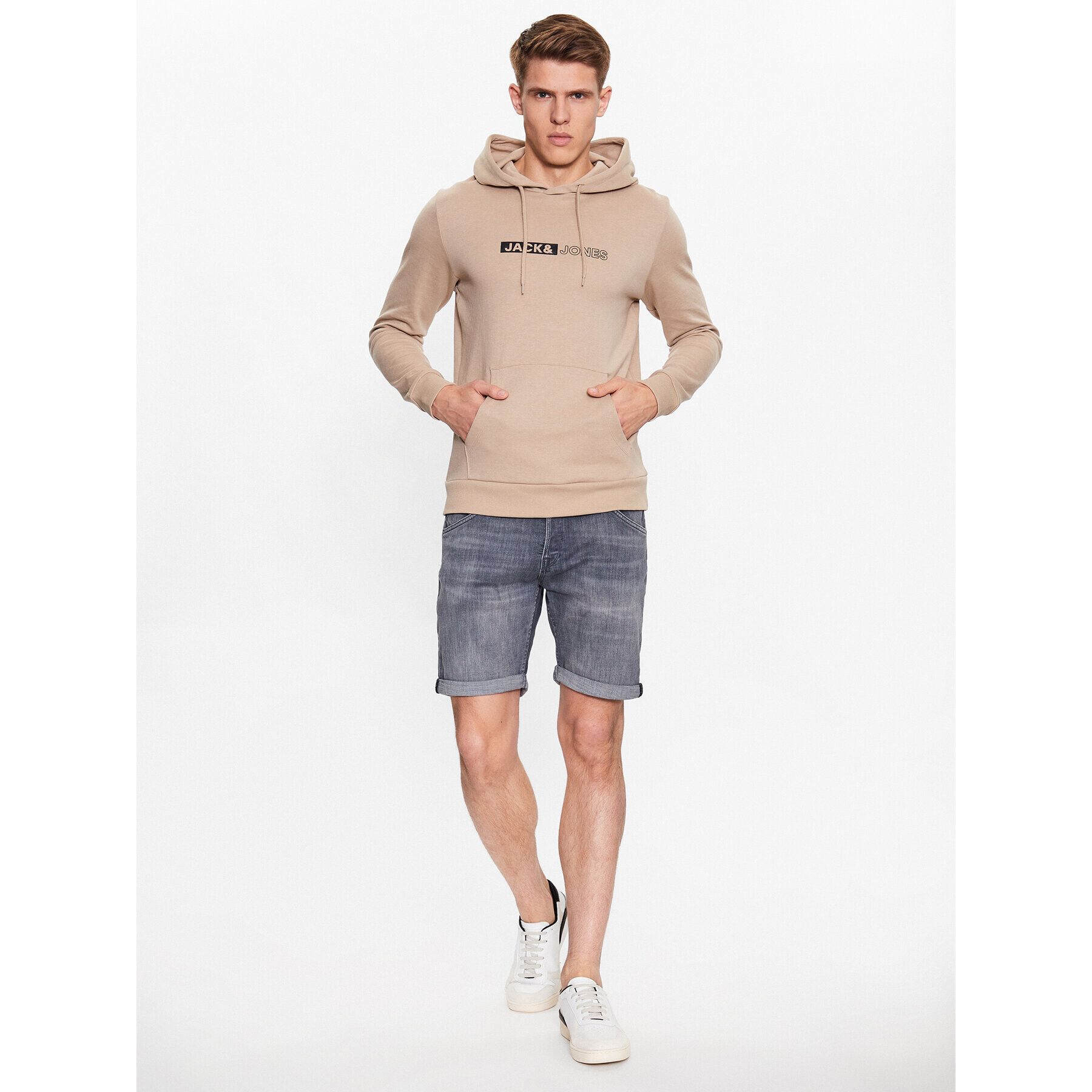 Jack&Jones Džínsové šortky Rick 12226232 Sivá Regular Fit - Pepit.sk