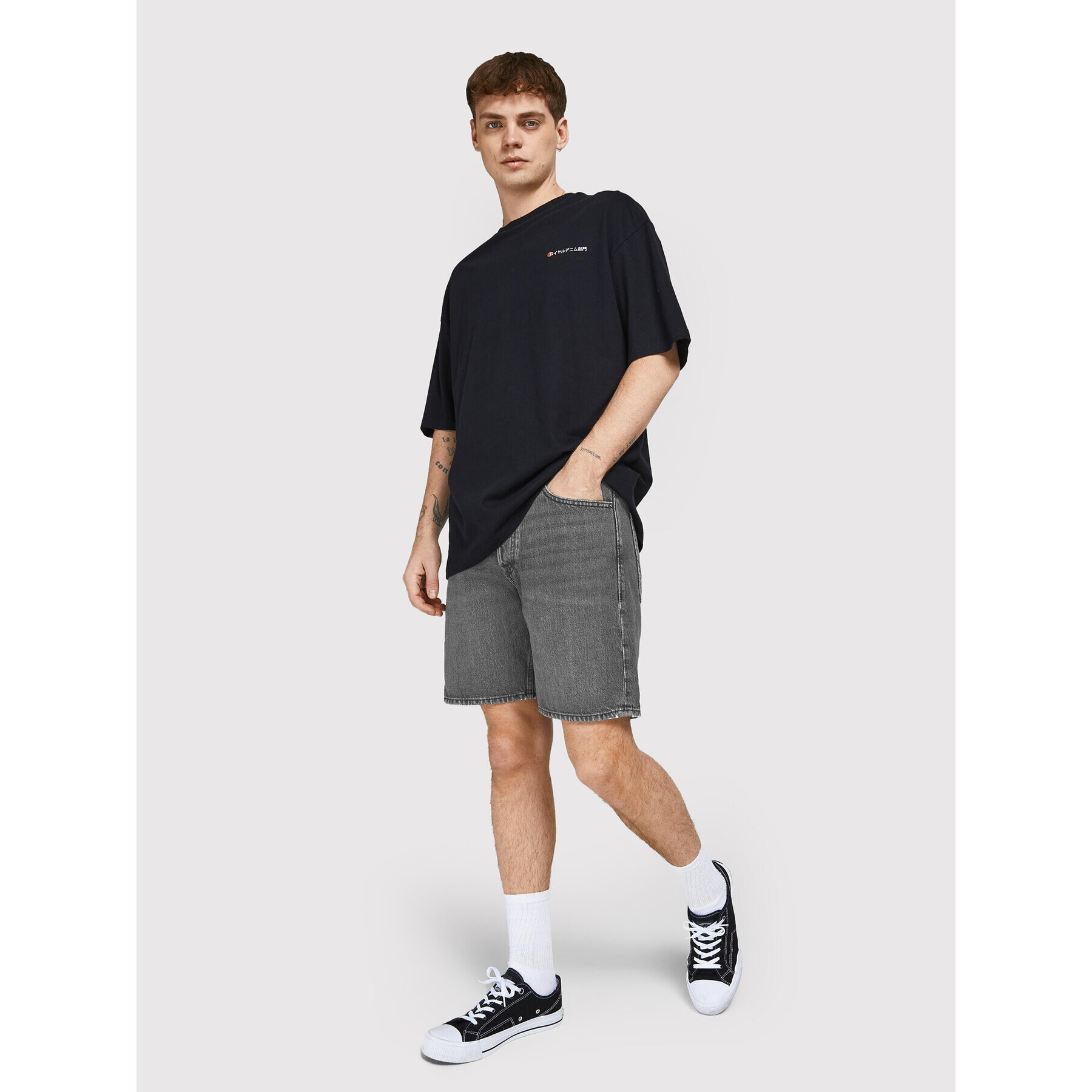 Jack&Jones Džínsové šortky Chris 12201733 Sivá Loose Fit - Pepit.sk