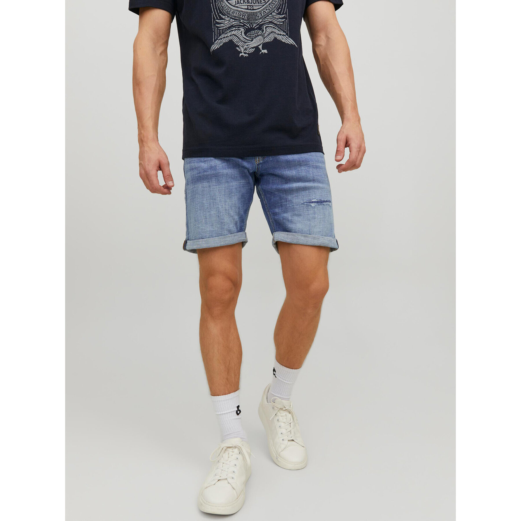 Jack&Jones Džínsové šortky Chris 12236195 Modrá Relaxed Fit - Pepit.sk