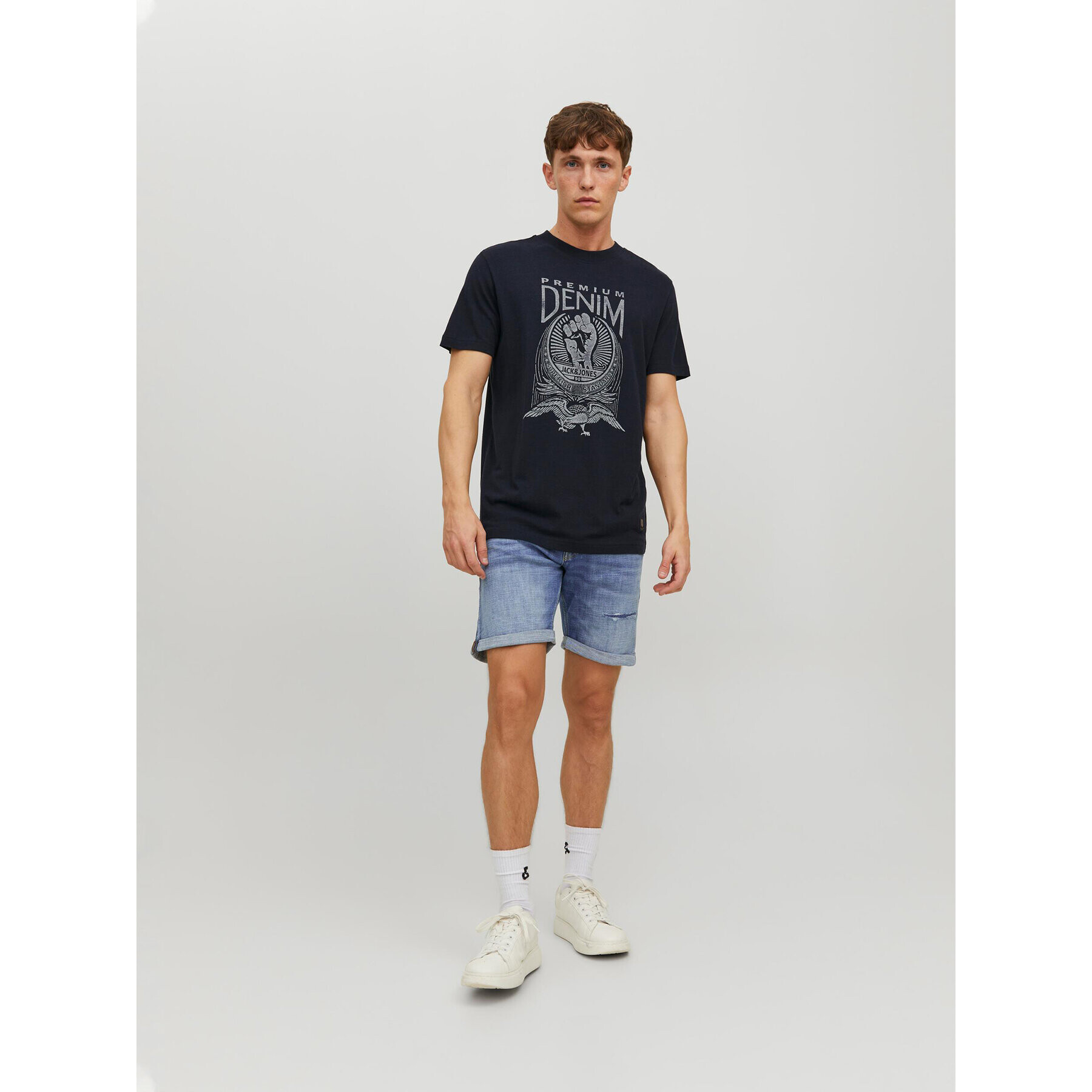 Jack&Jones Džínsové šortky Chris 12236195 Modrá Relaxed Fit - Pepit.sk