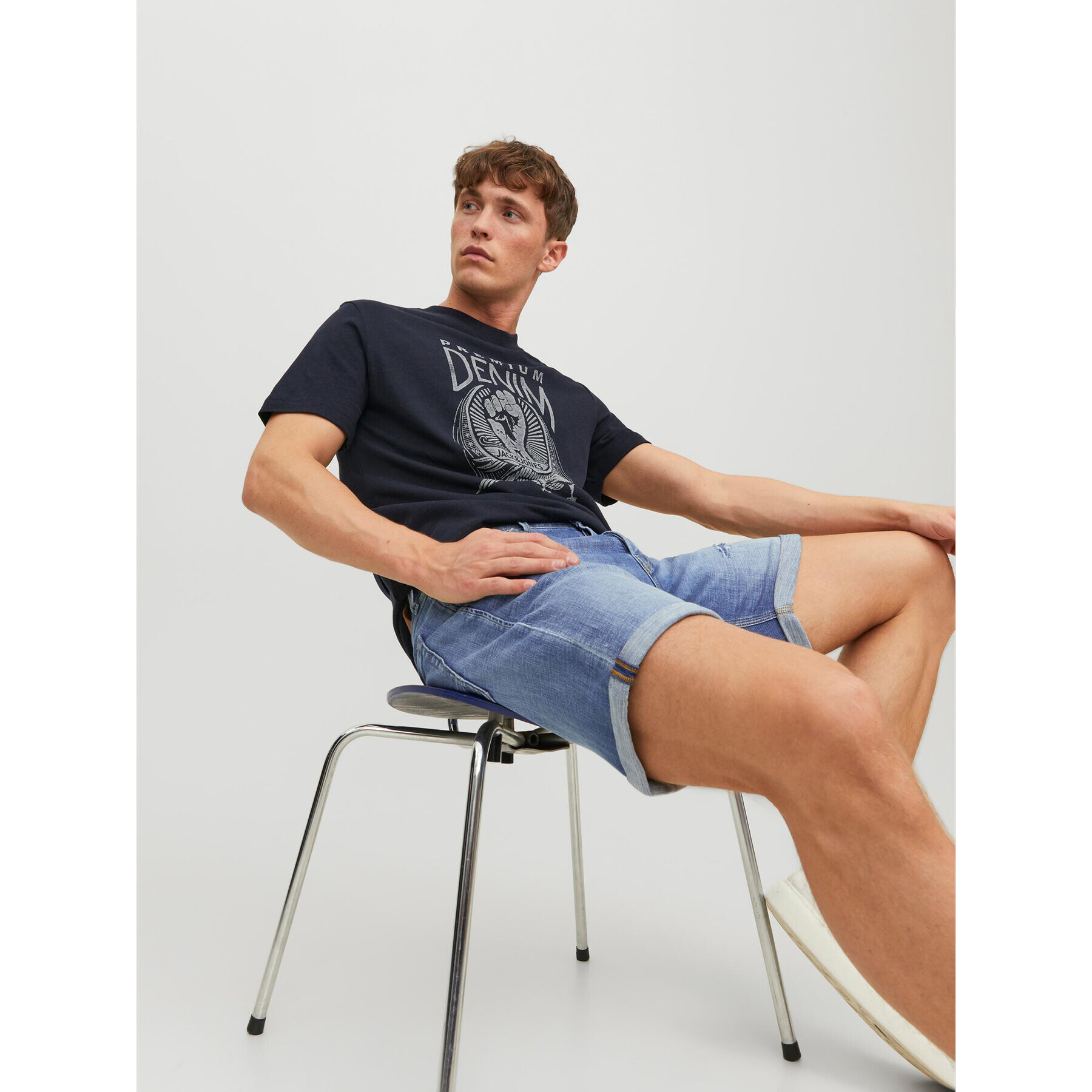 Jack&Jones Džínsové šortky Chris 12236195 Modrá Relaxed Fit - Pepit.sk