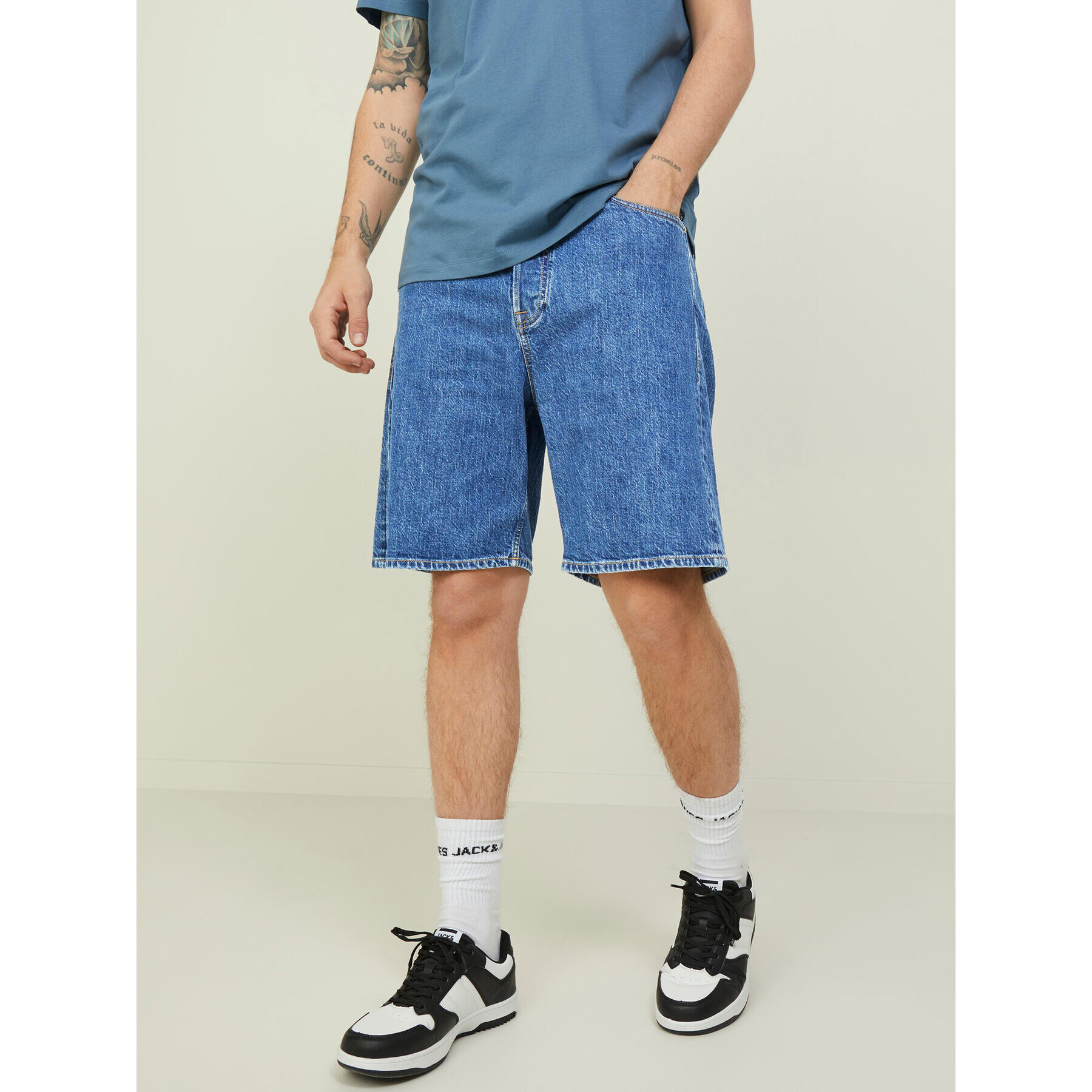 Jack&Jones Džínsové šortky Tony 12209803 Modrá Baggy Fit - Pepit.sk