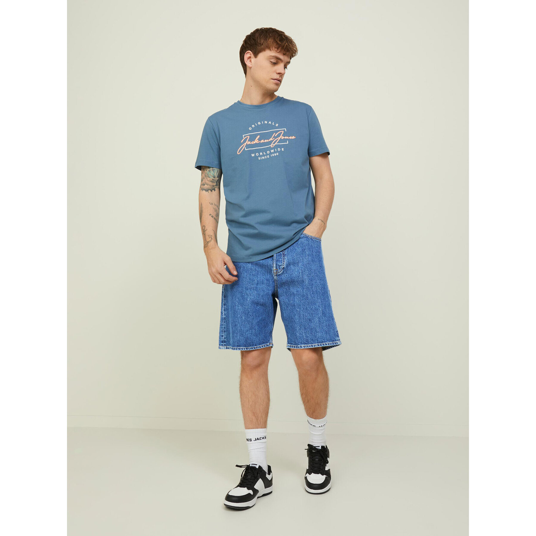 Jack&Jones Džínsové šortky Tony 12209803 Modrá Baggy Fit - Pepit.sk