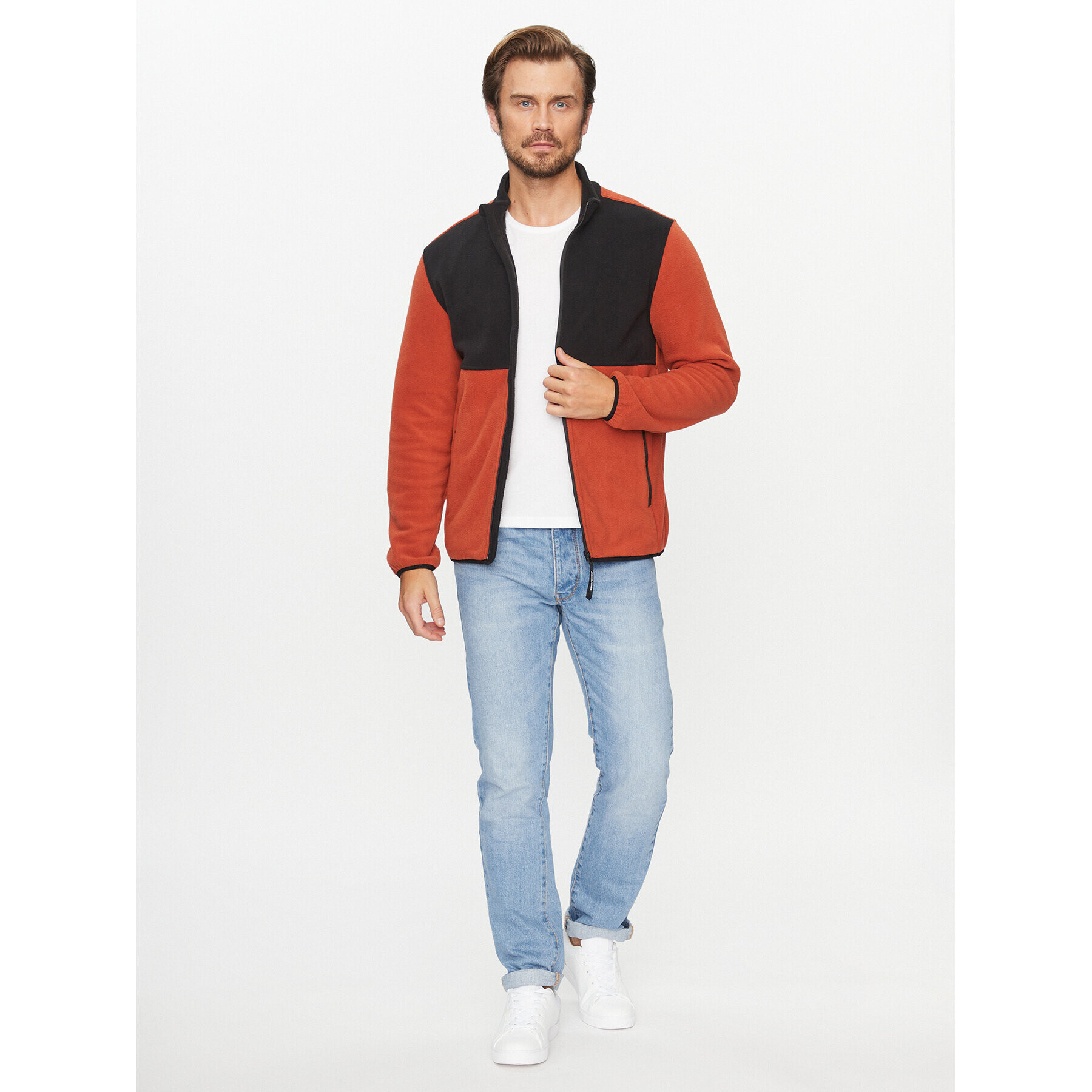 Jack&Jones Fleecová mikina 12244870 Oranžová Regular Fit - Pepit.sk