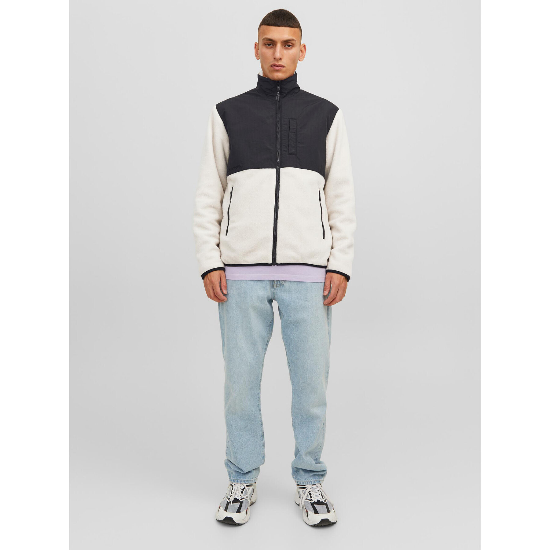 Jack&Jones Fleecová mikina Marvin 12235864 Écru Regular Fit - Pepit.sk