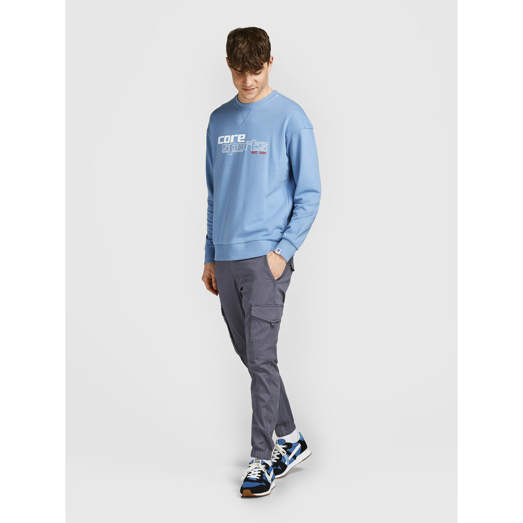 Jack&Jones Jogger nohavice Paul 12202934 Sivá Tapered Fit - Pepit.sk