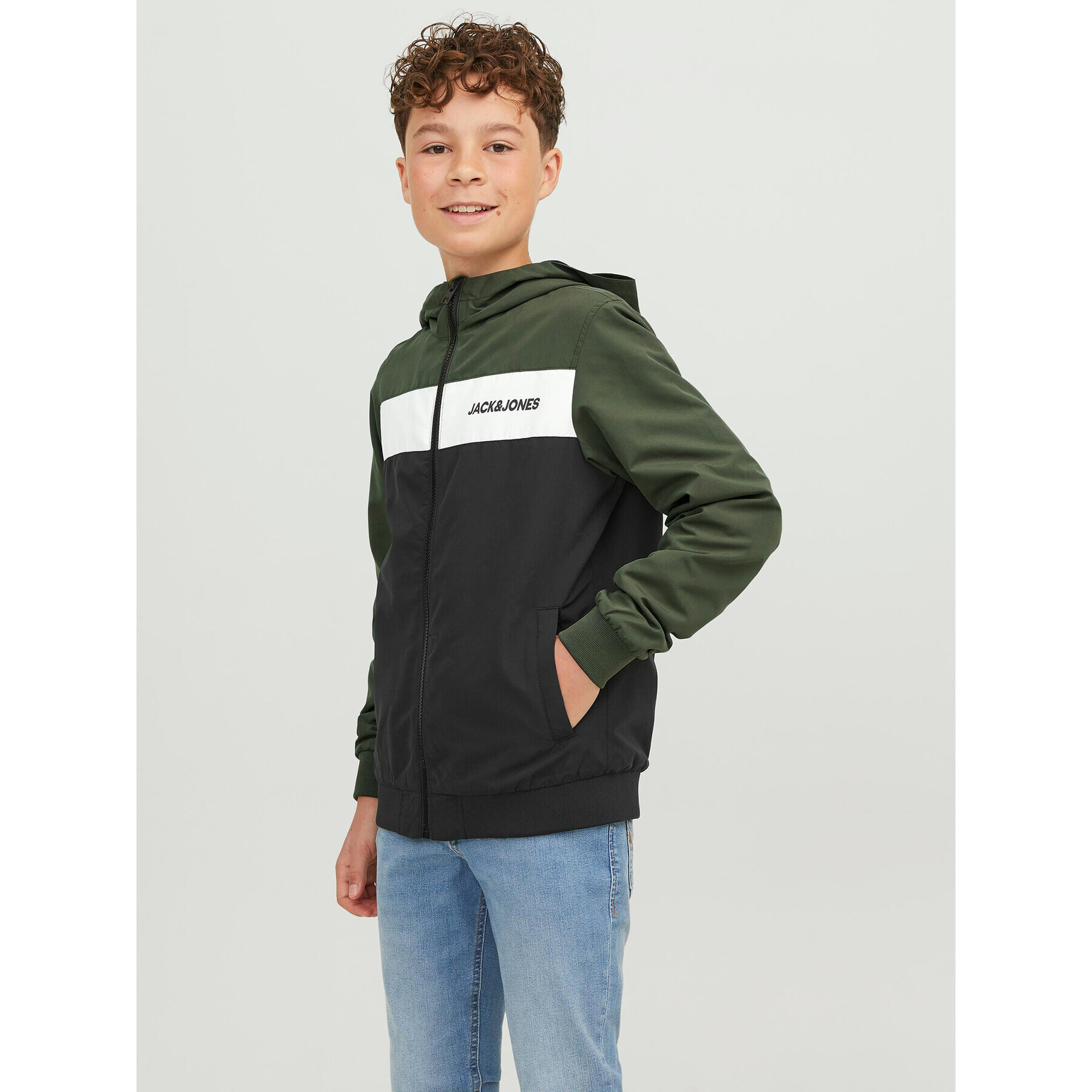 Jack&Jones Junior Prechodná bunda 12200453 Zelená Regular Fit - Pepit.sk