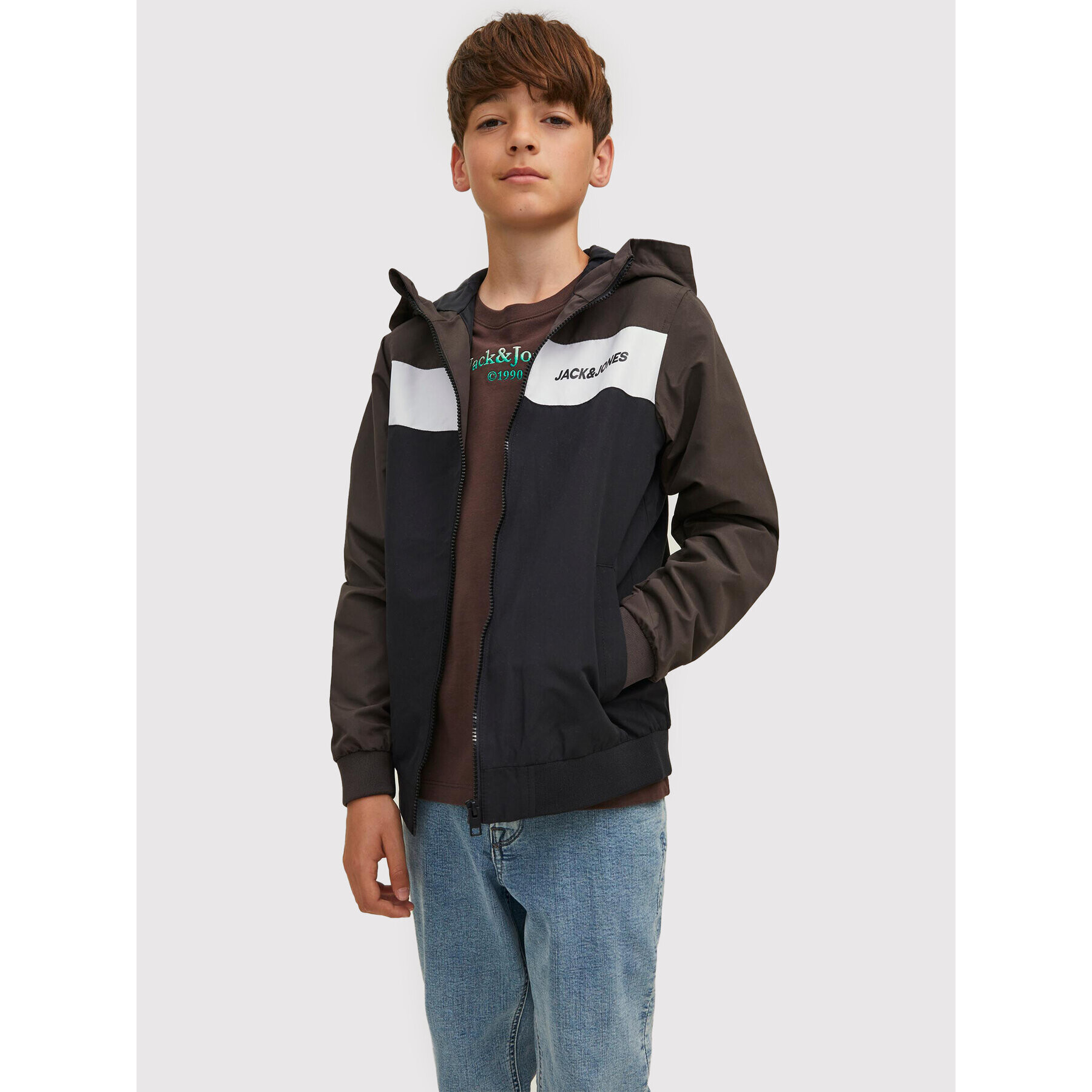 Jack&Jones Junior Prechodná bunda Rush 12200453 Čierna Regular Fit - Pepit.sk