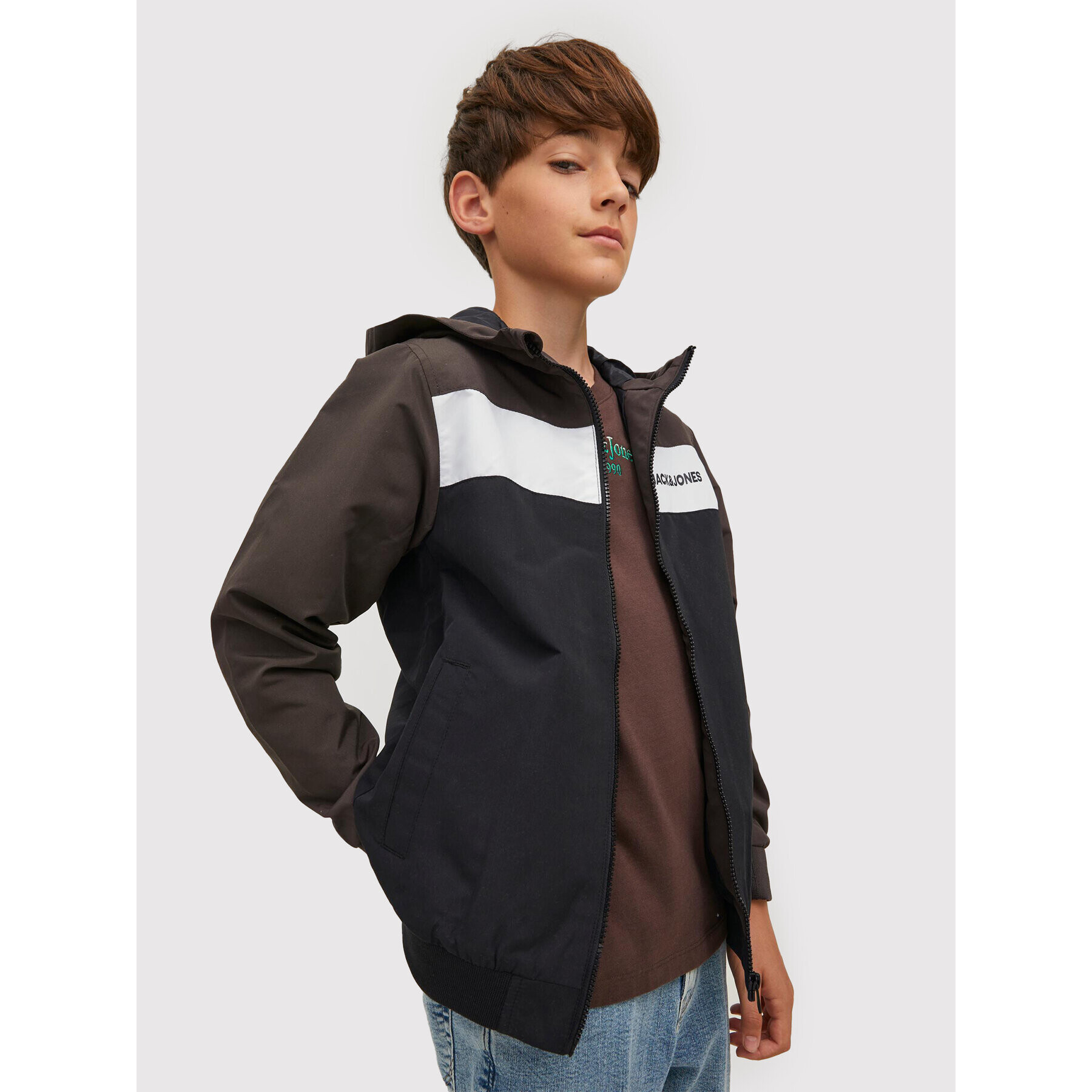 Jack&Jones Junior Prechodná bunda Rush 12200453 Čierna Regular Fit - Pepit.sk