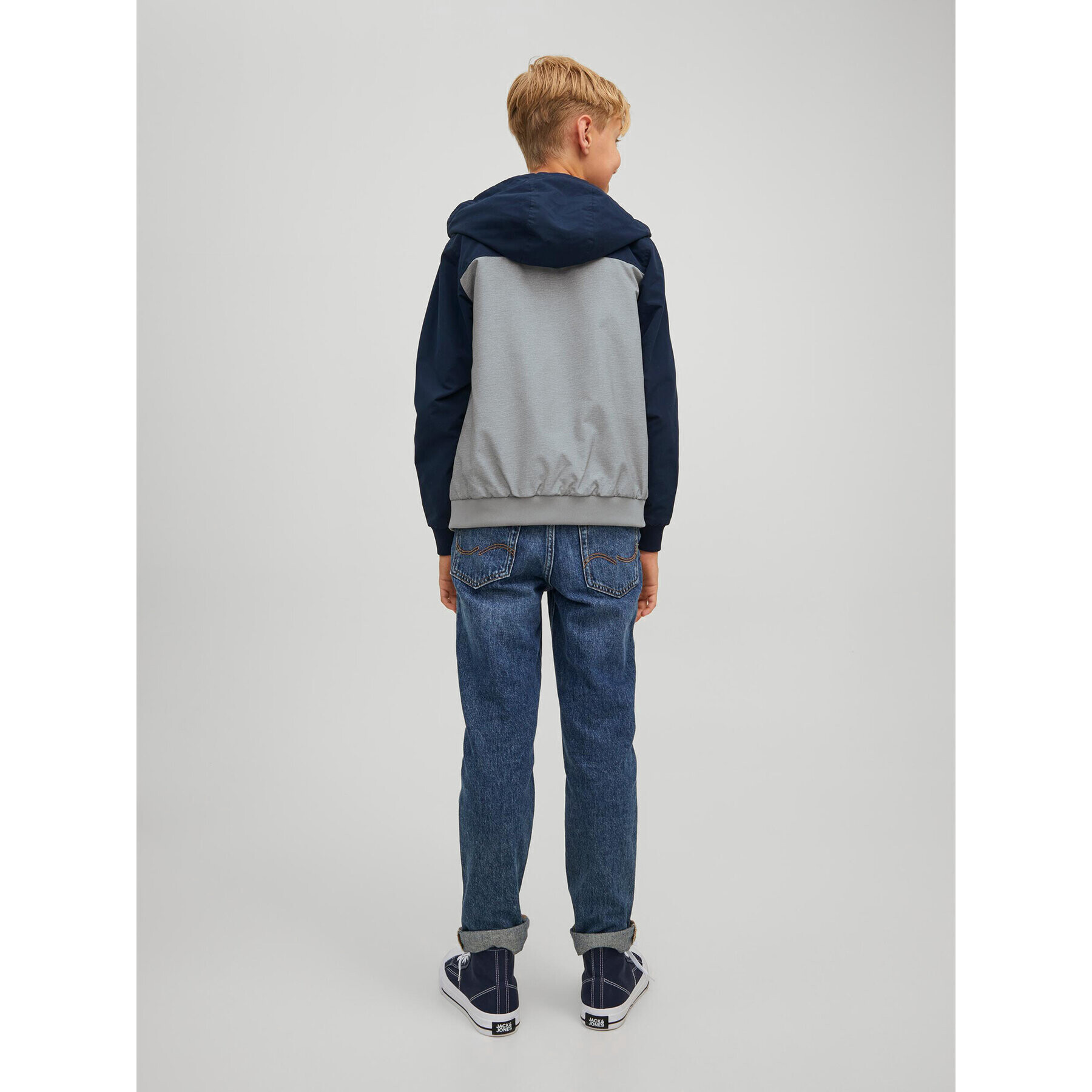 Jack&Jones Junior Prechodná bunda Rush Blocking 12200453 Sivá Regular Fit - Pepit.sk