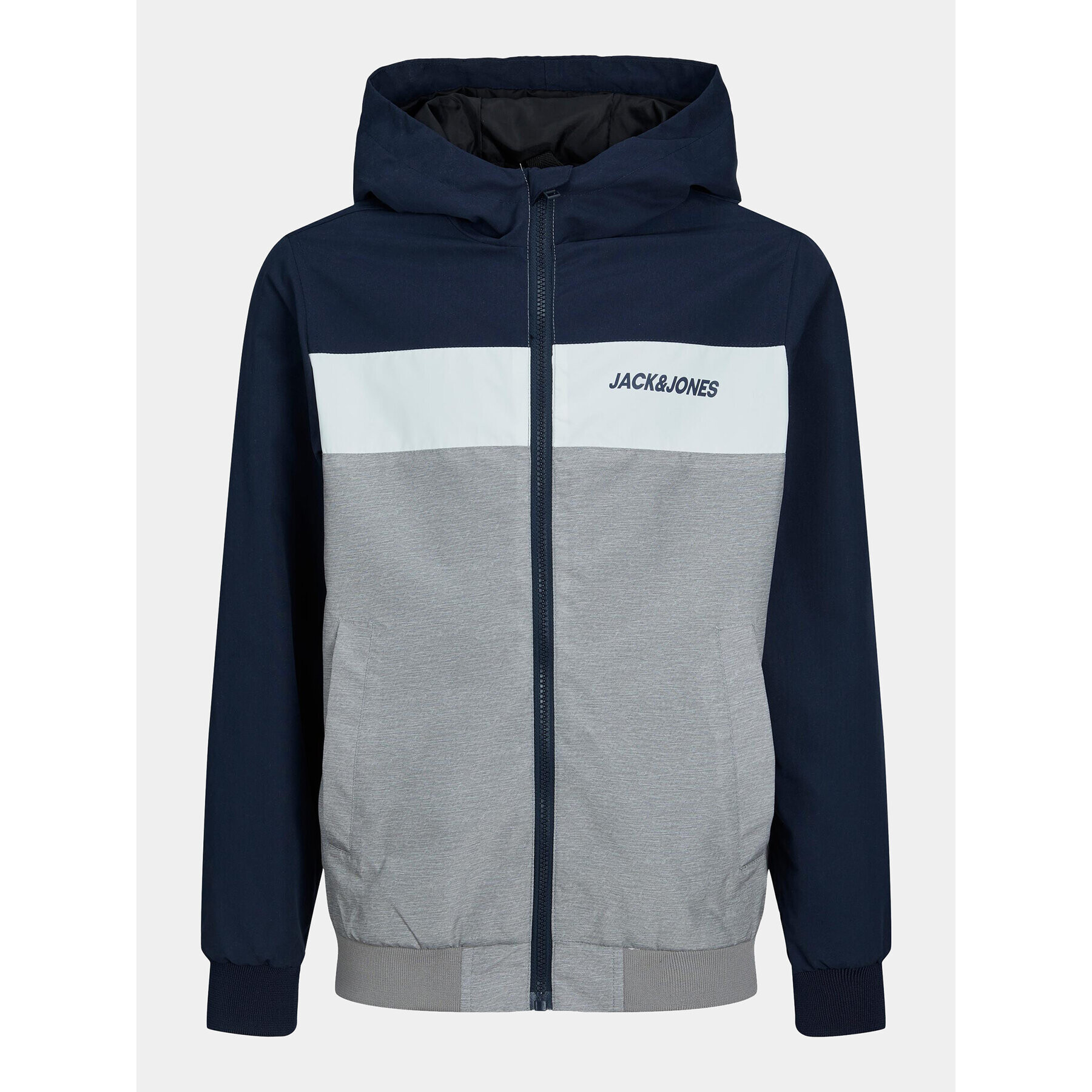 Jack&Jones Junior Prechodná bunda Rush Blocking 12200453 Sivá Regular Fit - Pepit.sk