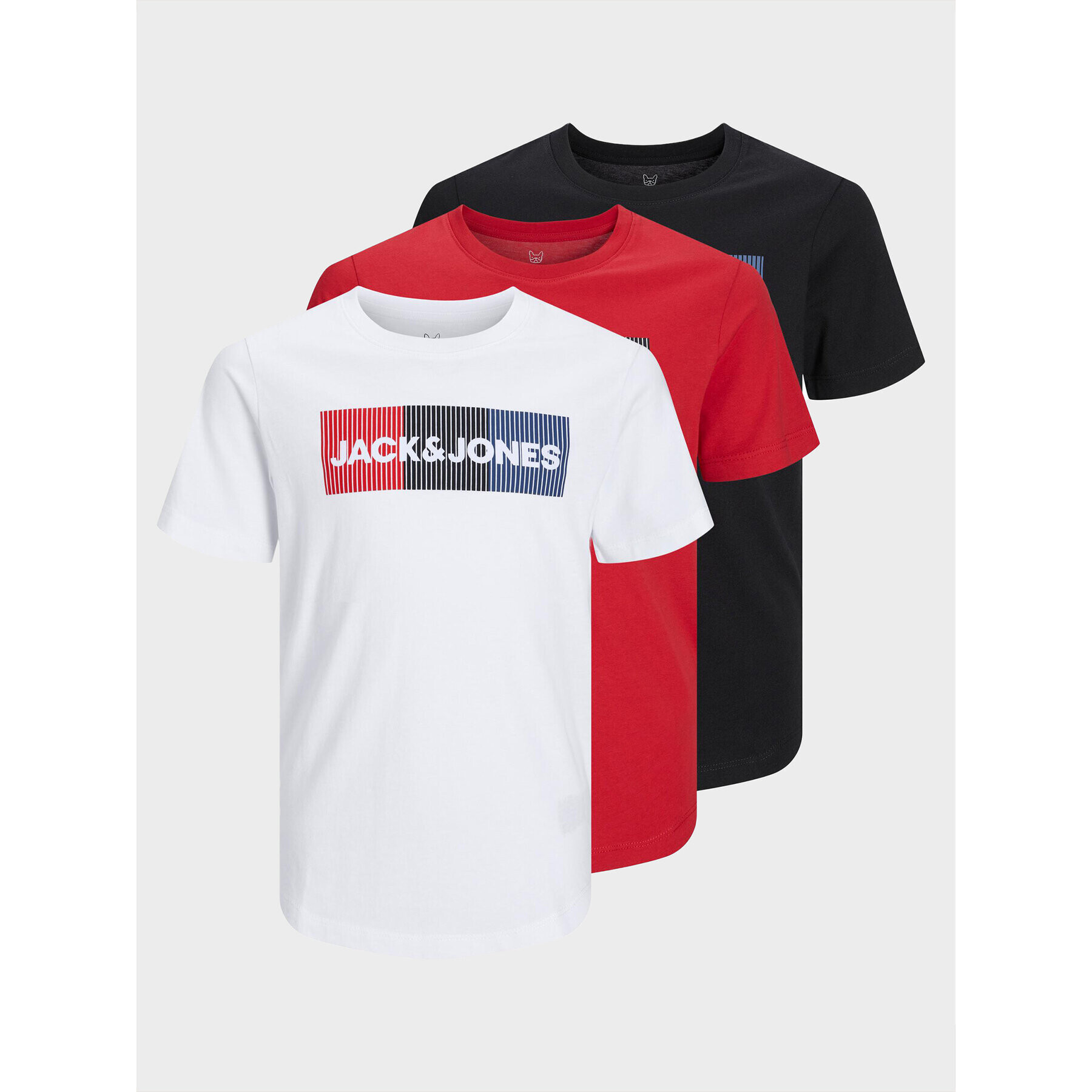 Jack&Jones Junior Súprava 3 tričiek Corp 12199948 Farebná Regular Fit - Pepit.sk