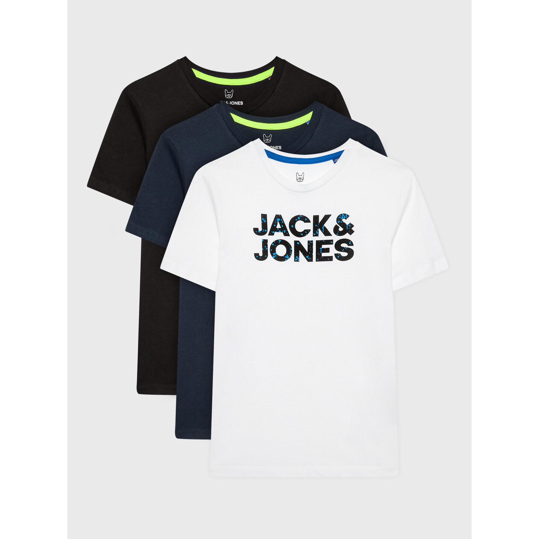 Jack&Jones Junior Súprava 3 tričiek Neon 12235339 Farebná Regular Fit - Pepit.sk