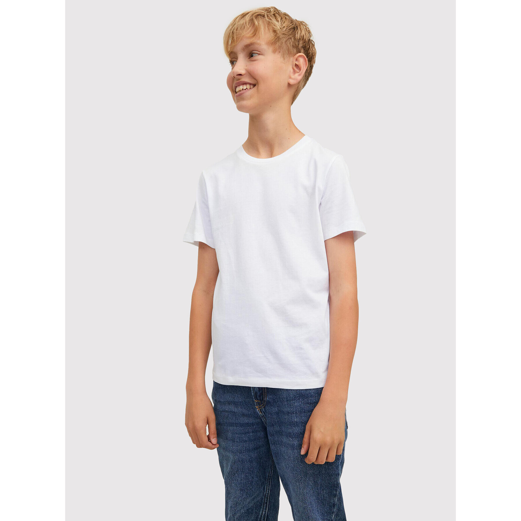 Jack&Jones Junior Súprava 3 tričiek Organic 12210989 Biela Regular Fit - Pepit.sk