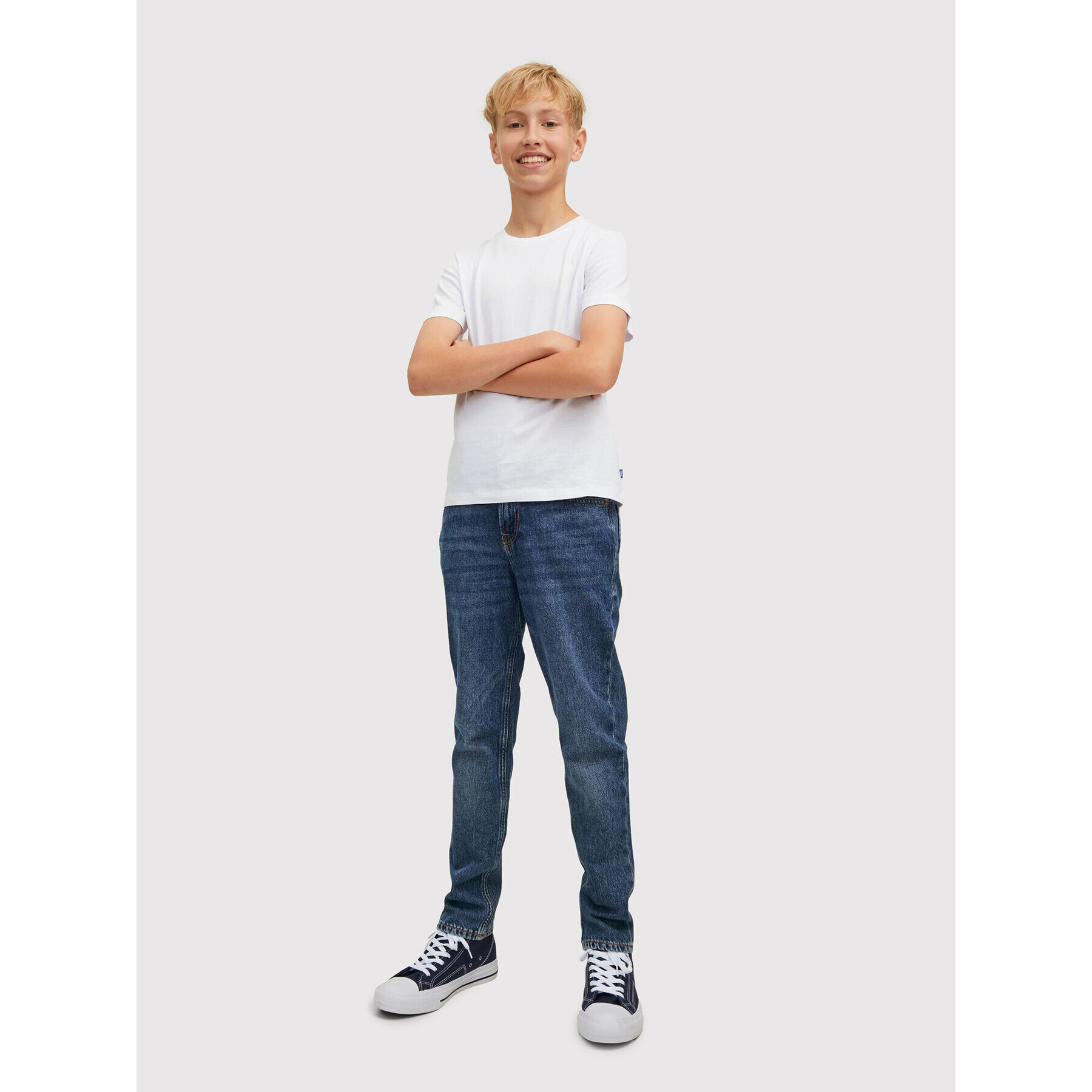 Jack&Jones Junior Súprava 3 tričiek Organic 12210989 Biela Regular Fit - Pepit.sk