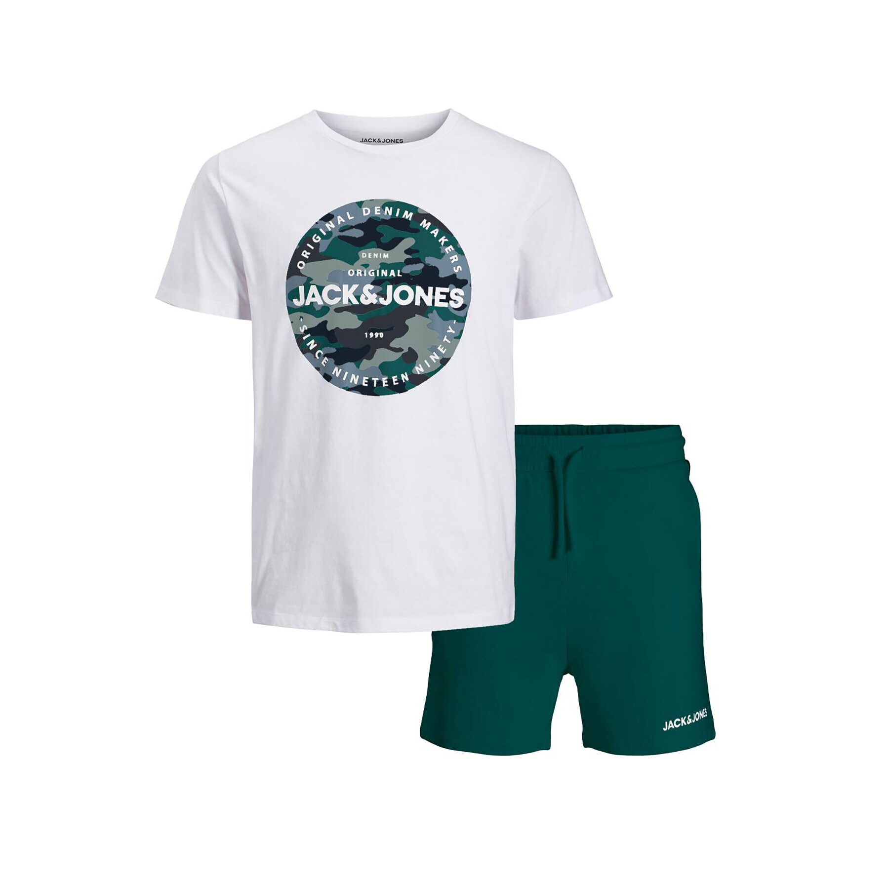 Jack&Jones Junior Súprava tričko a športové šortky 12235343 Zelená Regular Fit - Pepit.sk