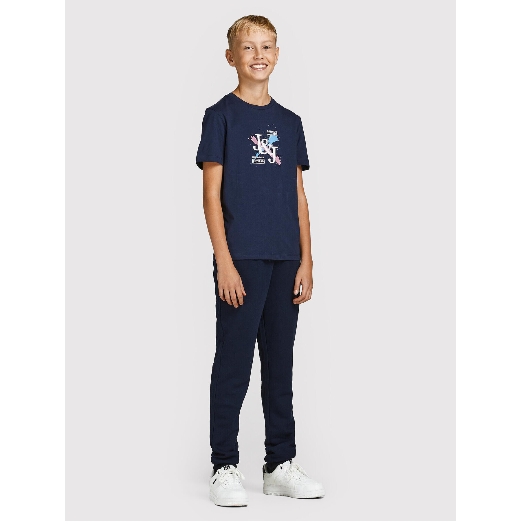 Jack&Jones Junior Teplákové nohavice Logo 12213086 Tmavomodrá Regular Fit - Pepit.sk