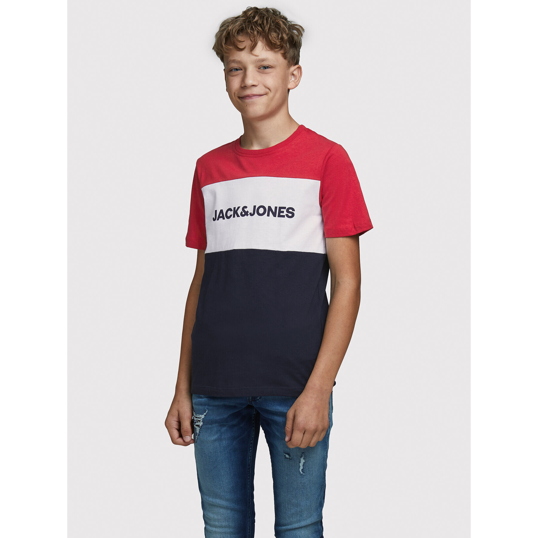 Jack&Jones Junior Tričko Logo Blocking 12174282 Farebná Regular Fit - Pepit.sk