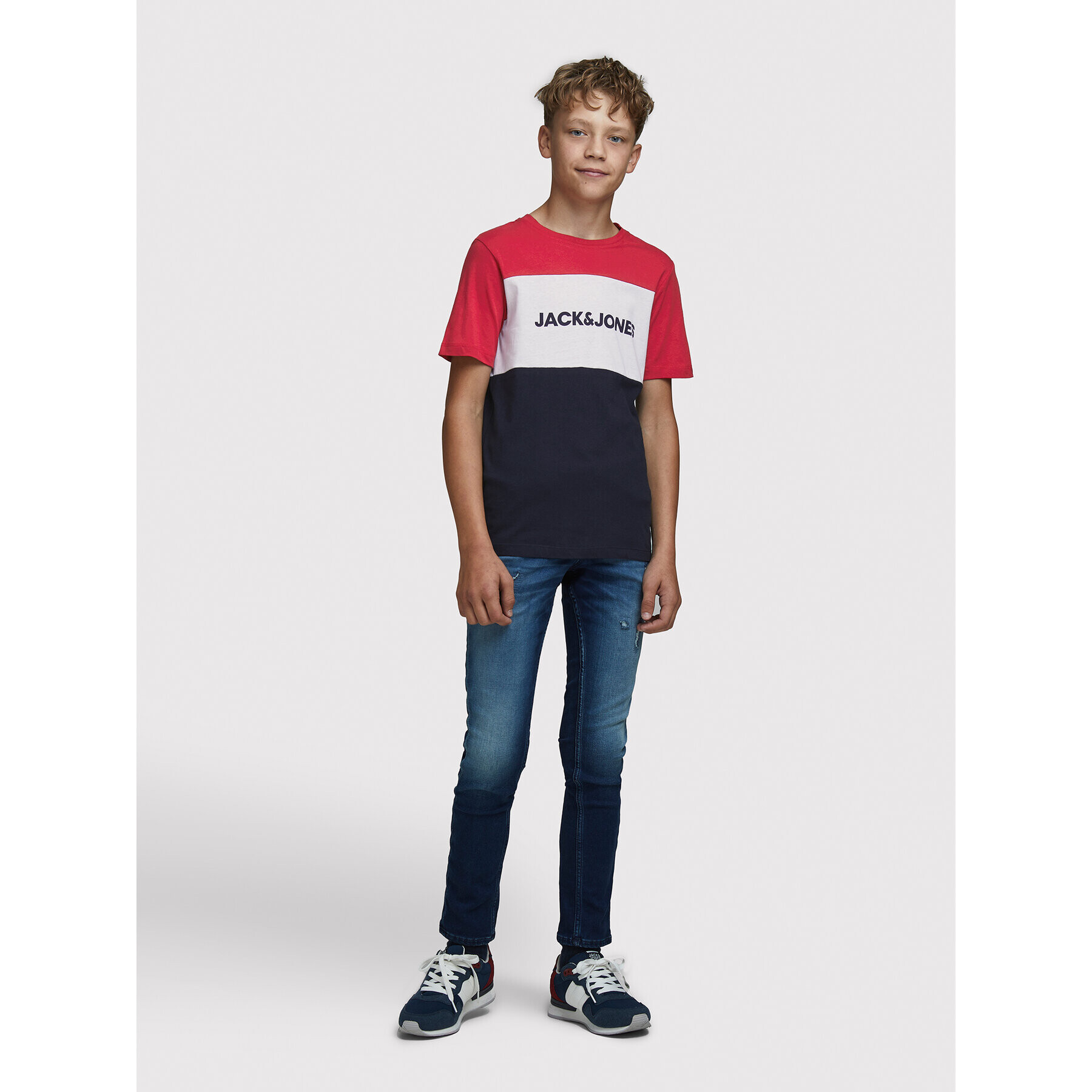 Jack&Jones Junior Tričko Logo Blocking 12174282 Farebná Regular Fit - Pepit.sk