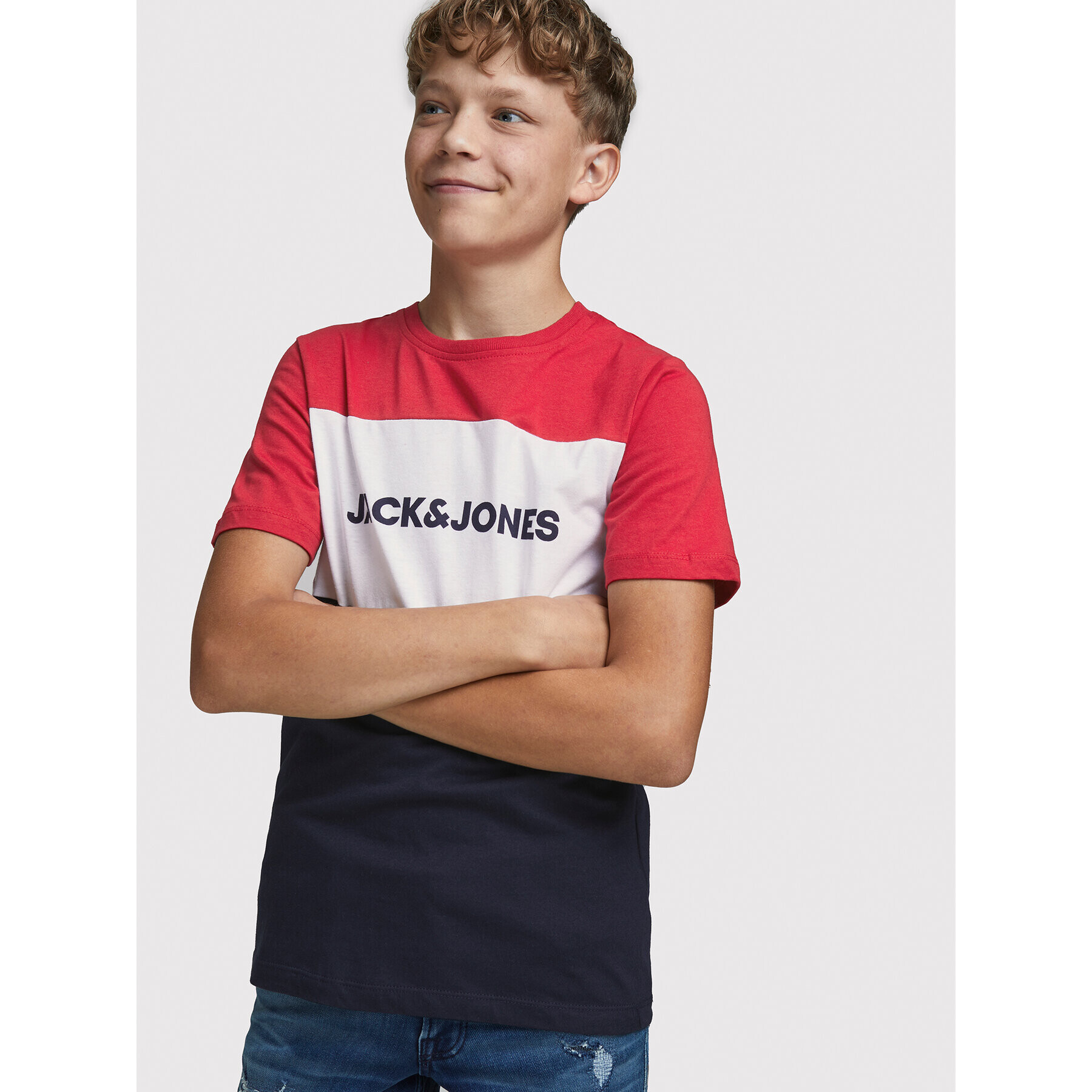 Jack&Jones Junior Tričko Logo Blocking 12174282 Farebná Regular Fit - Pepit.sk