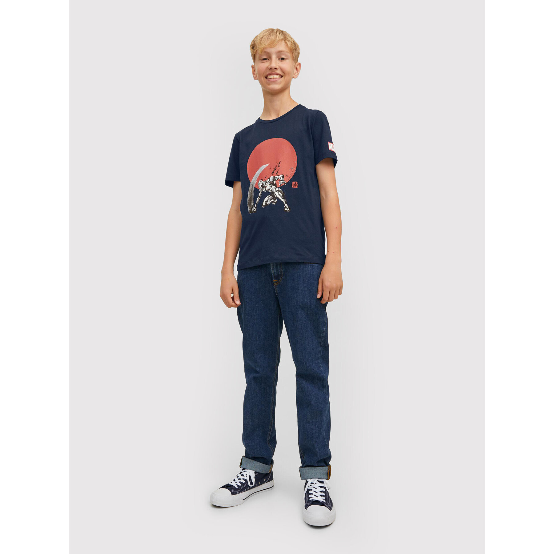 Jack&Jones Junior Tričko MARVEL Crew 12217797 Tmavomodrá Regular Fit - Pepit.sk