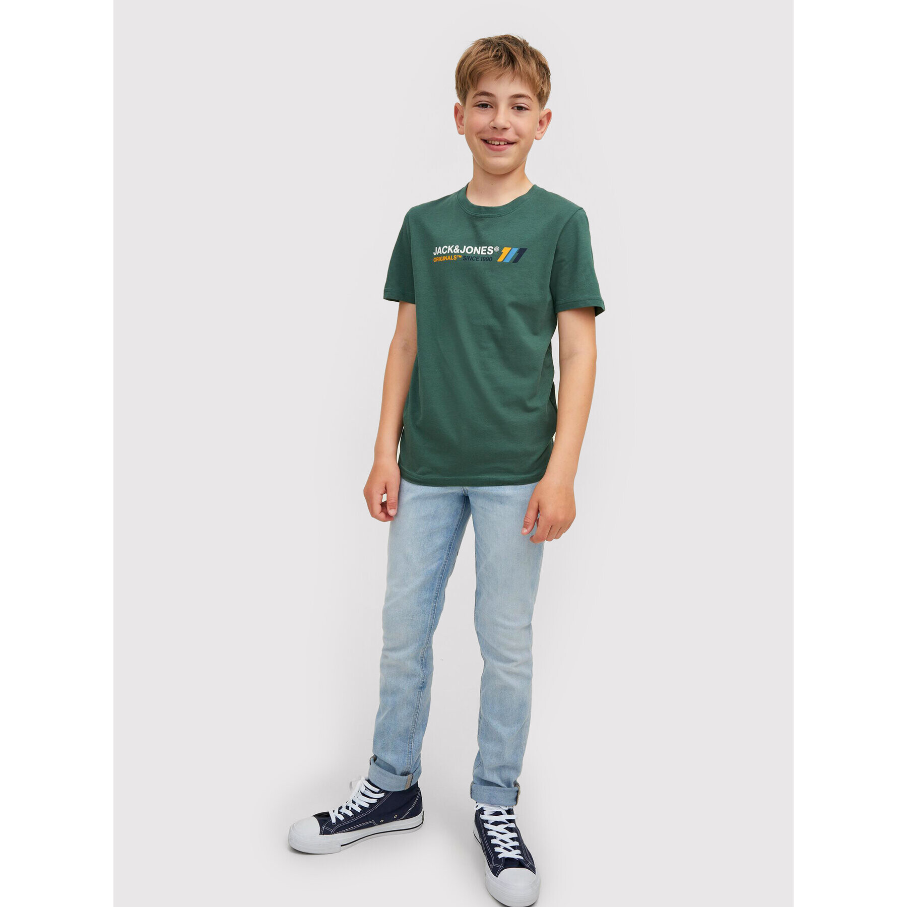 Jack&Jones Junior Tričko Nate 12216508 Zelená Regular Fit - Pepit.sk