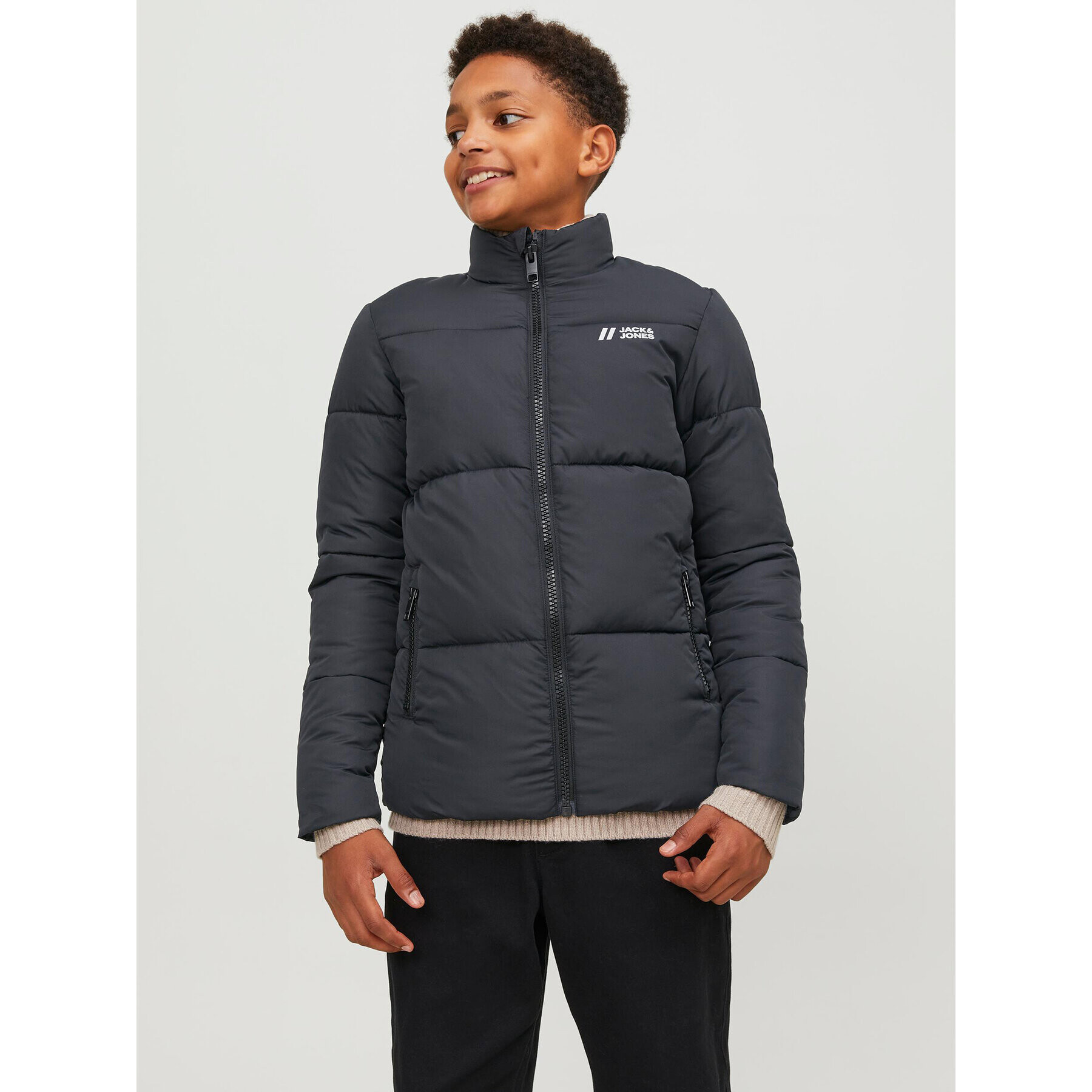 Jack&Jones Junior Vatovaná bunda 12238960 Čierna Regular Fit - Pepit.sk