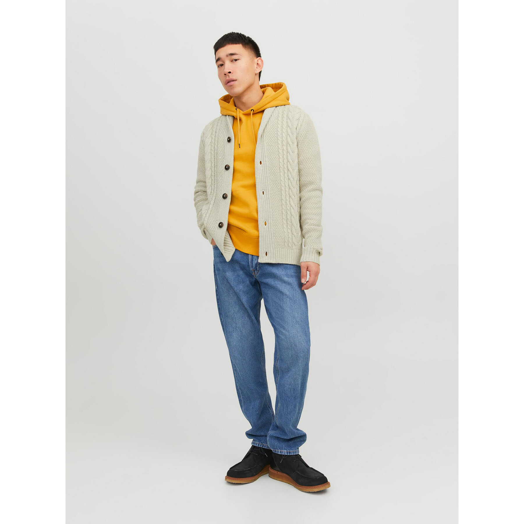 Jack&Jones Kardigán 12236318 Écru Regular Fit - Pepit.sk