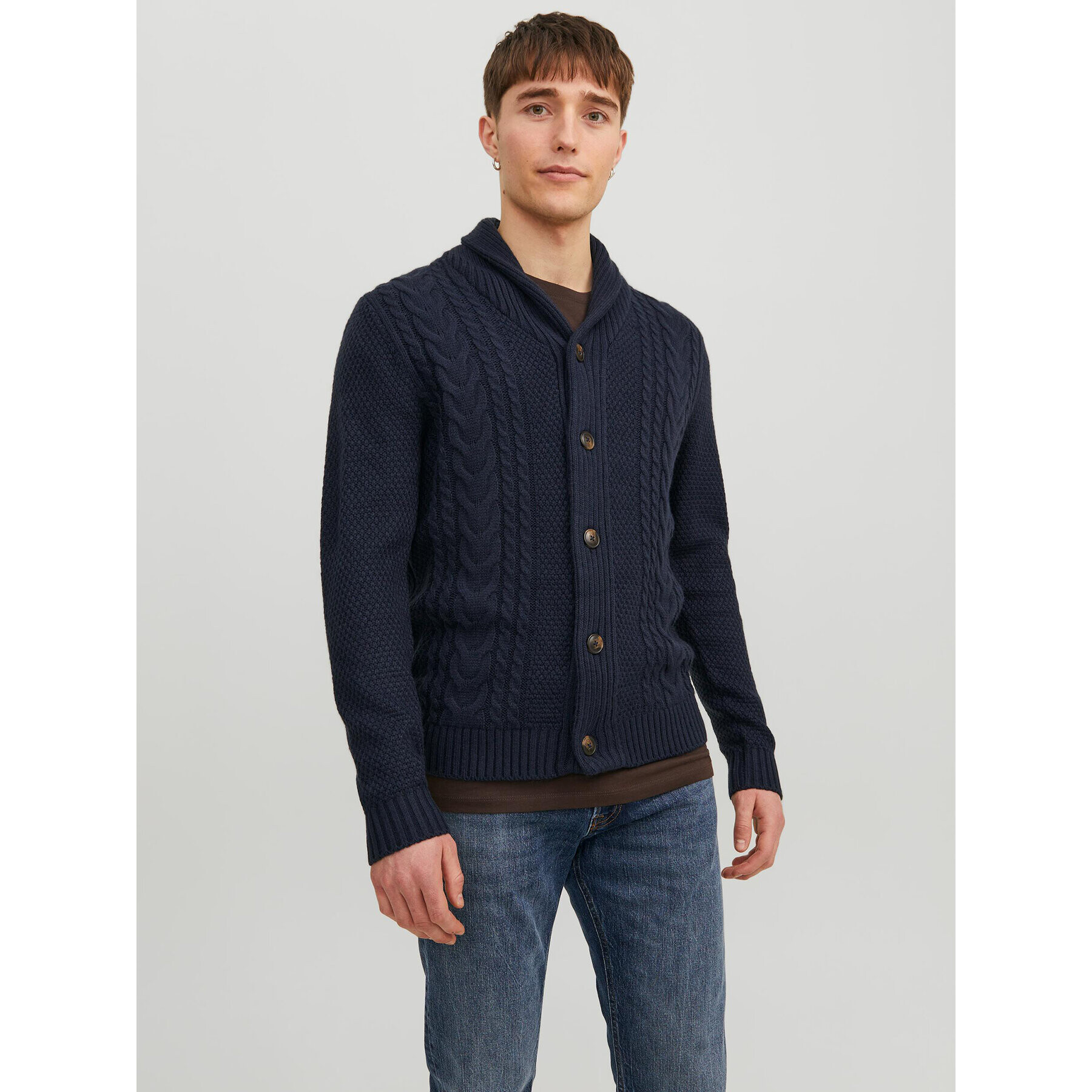 Jack&Jones Kardigán 12236318 Tmavomodrá Regular Fit - Pepit.sk