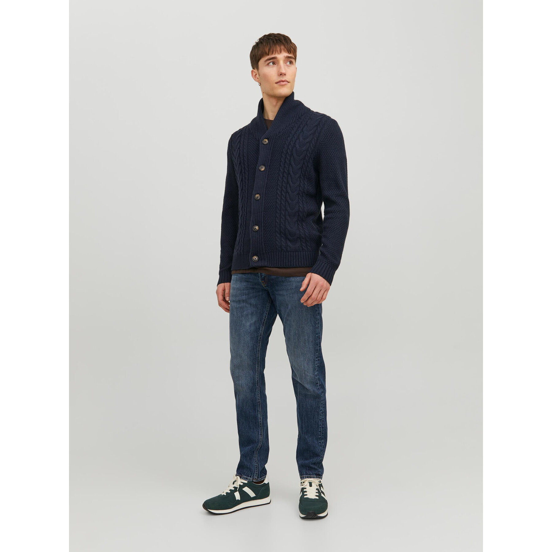 Jack&Jones Kardigán 12236318 Tmavomodrá Regular Fit - Pepit.sk