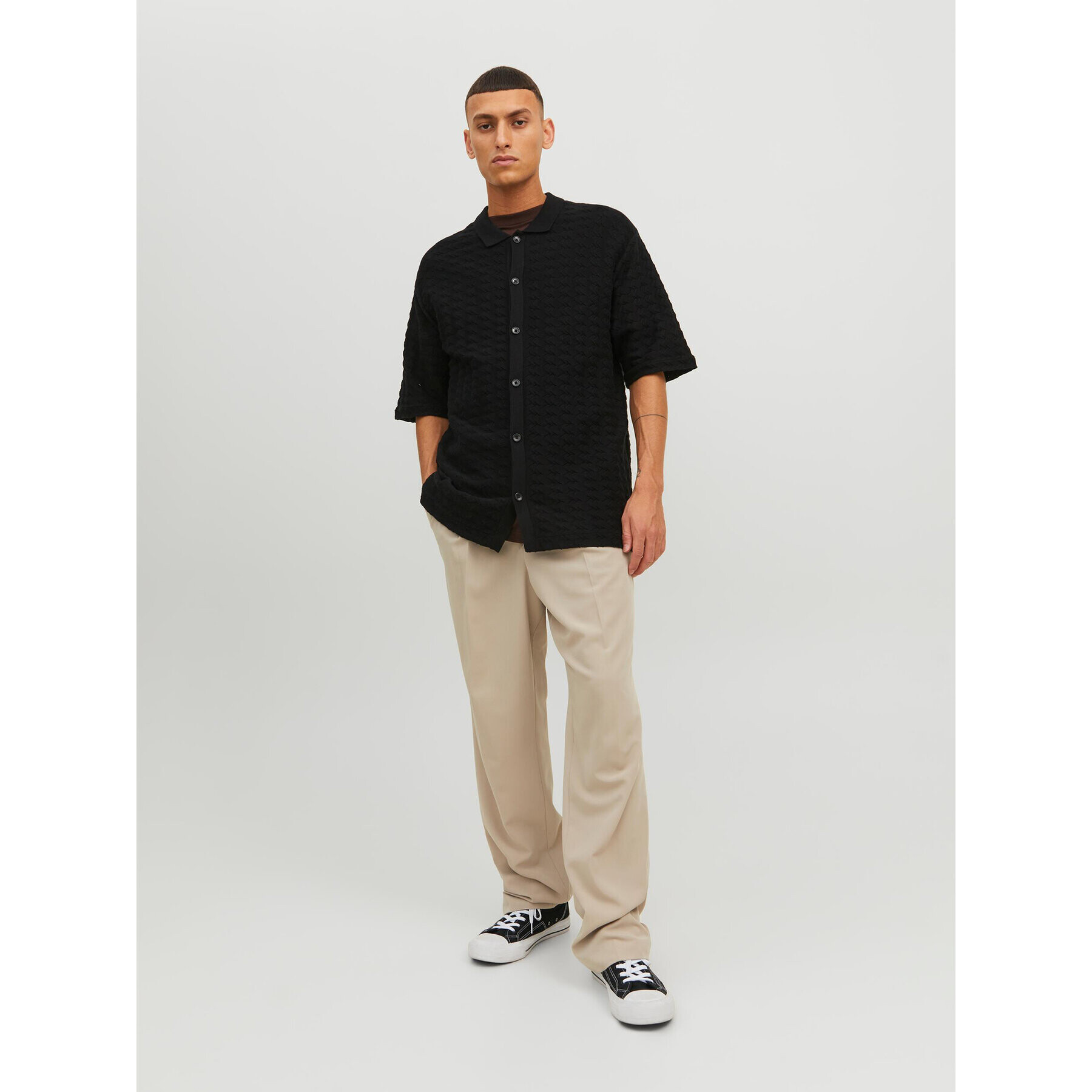 Jack&Jones Kardigán Belmont 12234327 Čierna Relaxed Fit - Pepit.sk