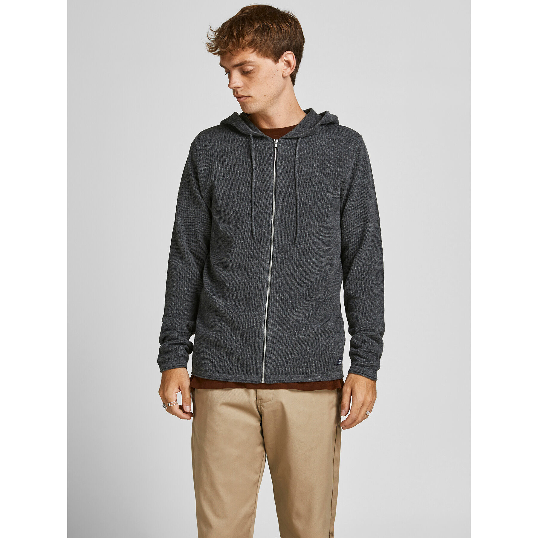 Jack&Jones Kardigán Hill 12190154 Sivá Regular Fit - Pepit.sk