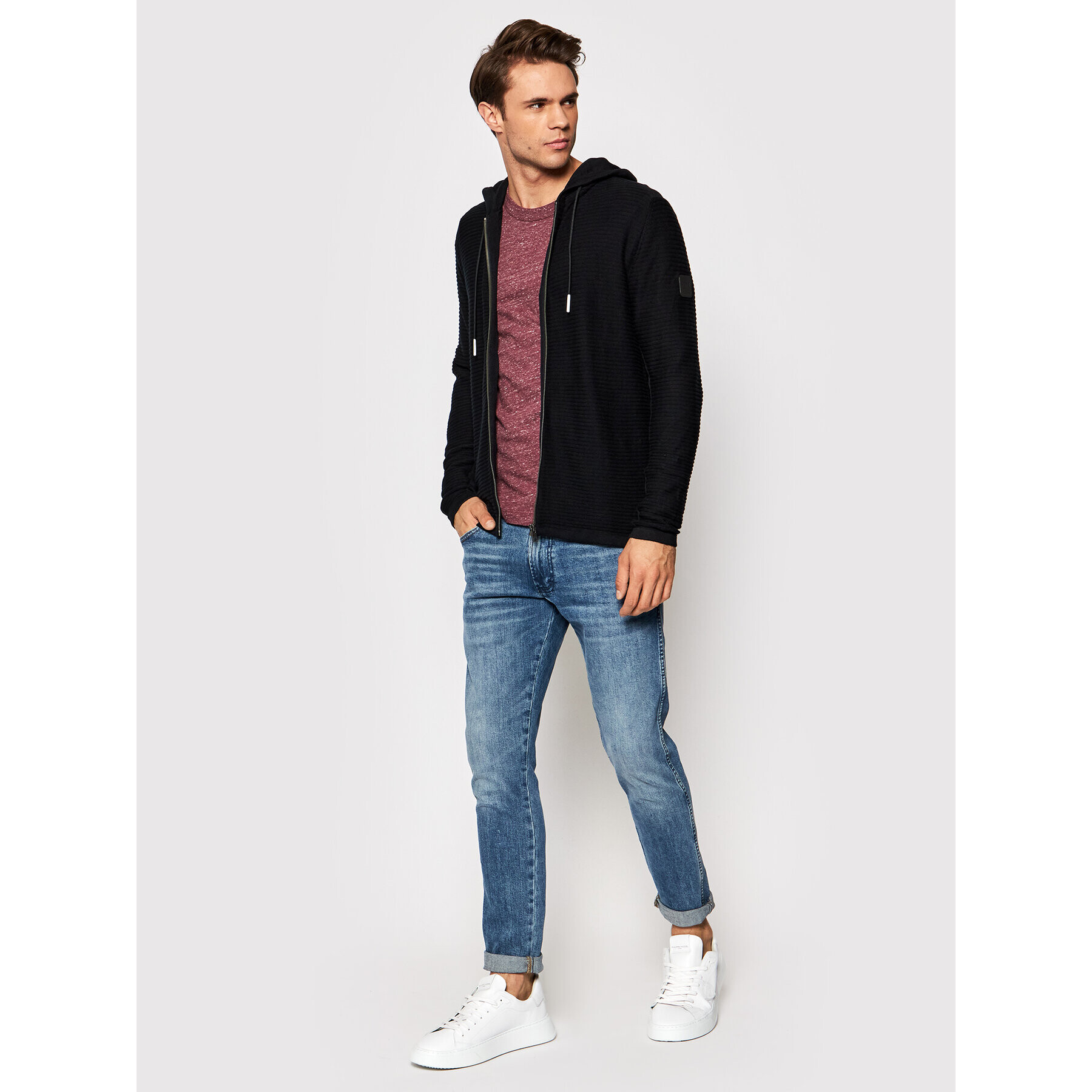 Jack&Jones Kardigán Tack 12197223 Čierna Regular Fit - Pepit.sk