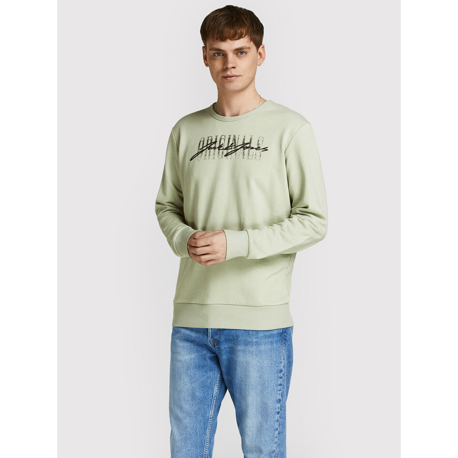 Jack&Jones Mikina Script 12205812 Zelená Regular Fit - Pepit.sk