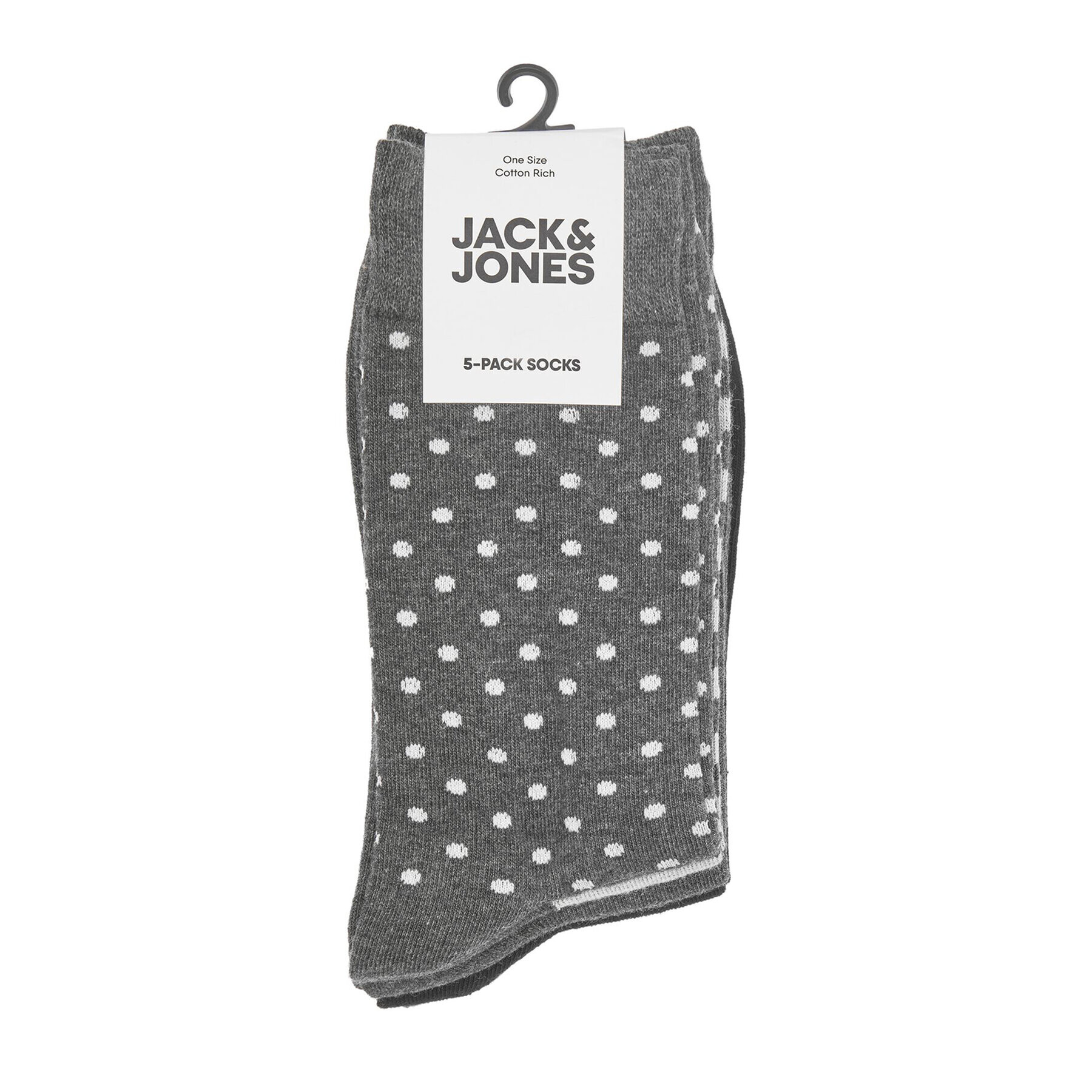 Jack&Jones Súprava 5 párov vysokých pánskych ponožiek Gover 12228611 Sivá - Pepit.sk