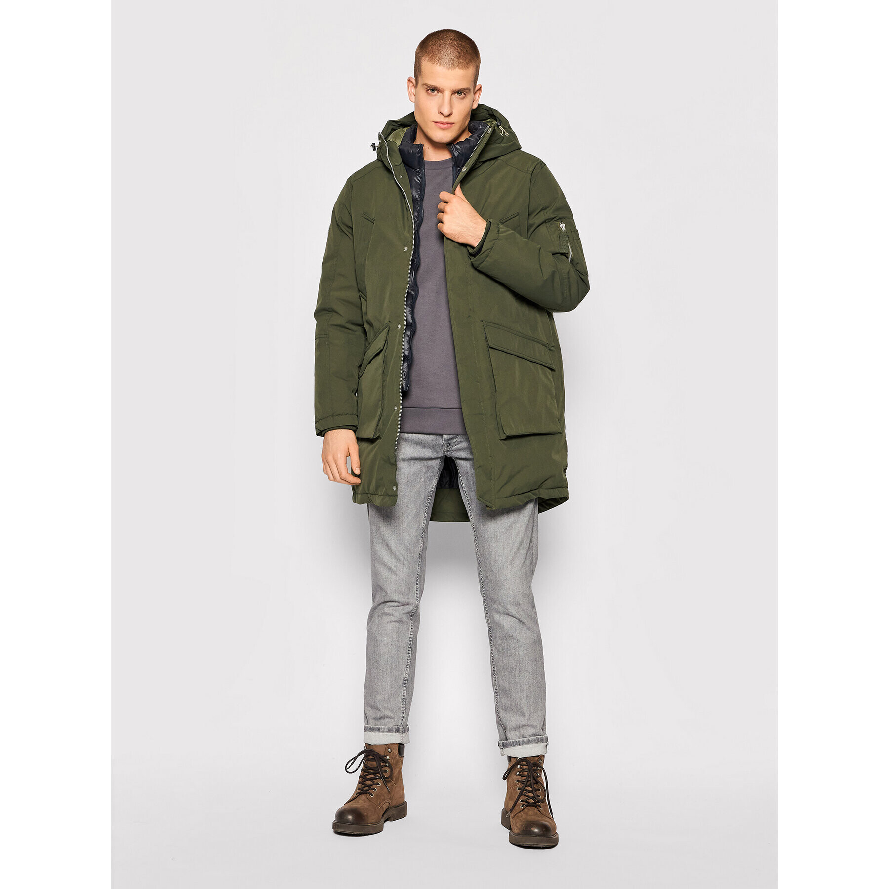 Jack&Jones Parka Terrazzo 12192668 Zelená Regular Fit - Pepit.sk