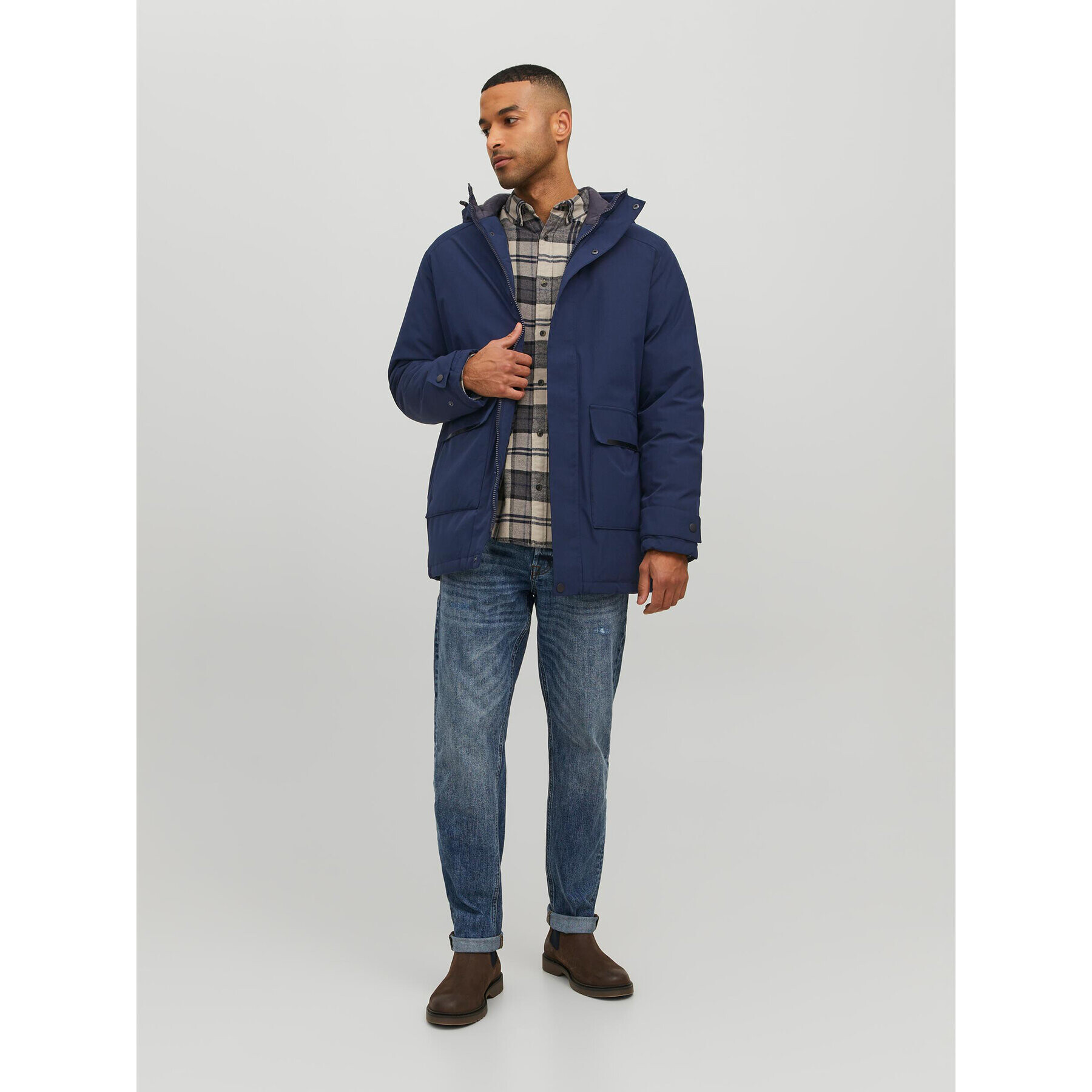 Jack&Jones Parka Tiko 12211896 Tmavomodrá Regular Fit - Pepit.sk