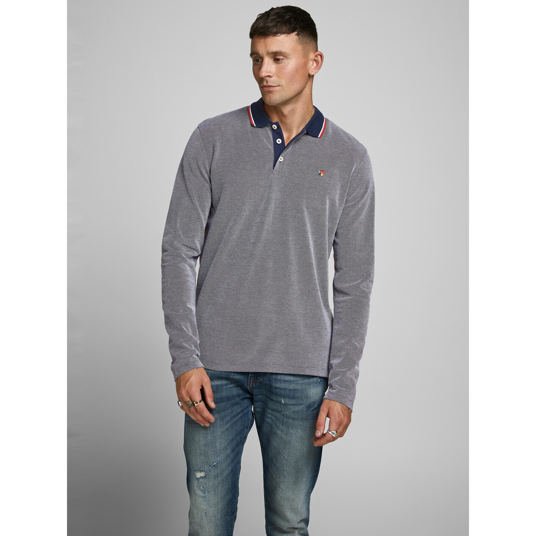 Jack&Jones Polokošeľa 12174038 Sivá Regular Fit - Pepit.sk