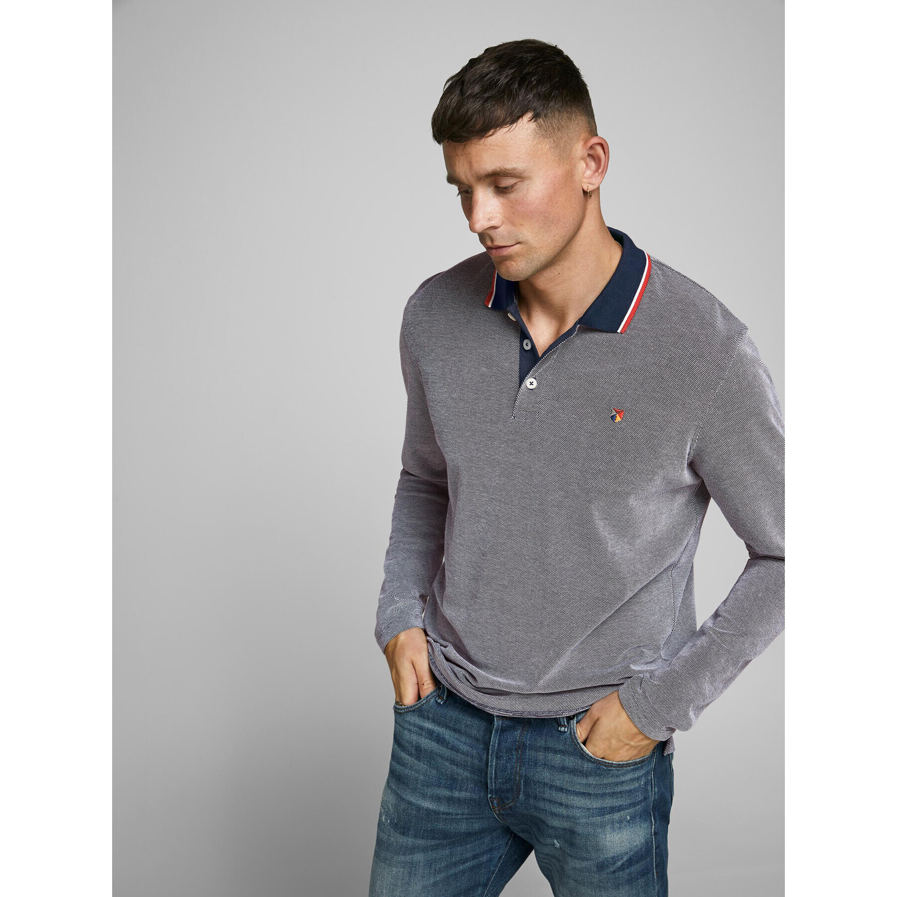 Jack&Jones Polokošeľa 12174038 Sivá Regular Fit - Pepit.sk