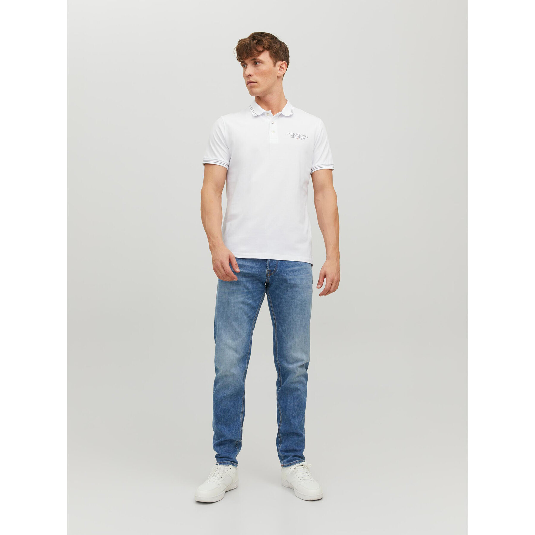 Jack&Jones Polokošeľa 12228843 Biela Regular Fit - Pepit.sk